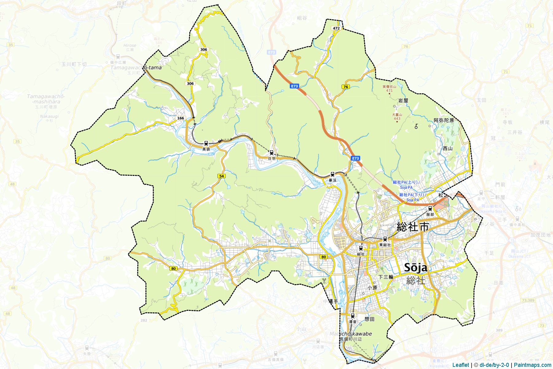 Soja (Okayama Prefecture) Map Cropping Samples-1