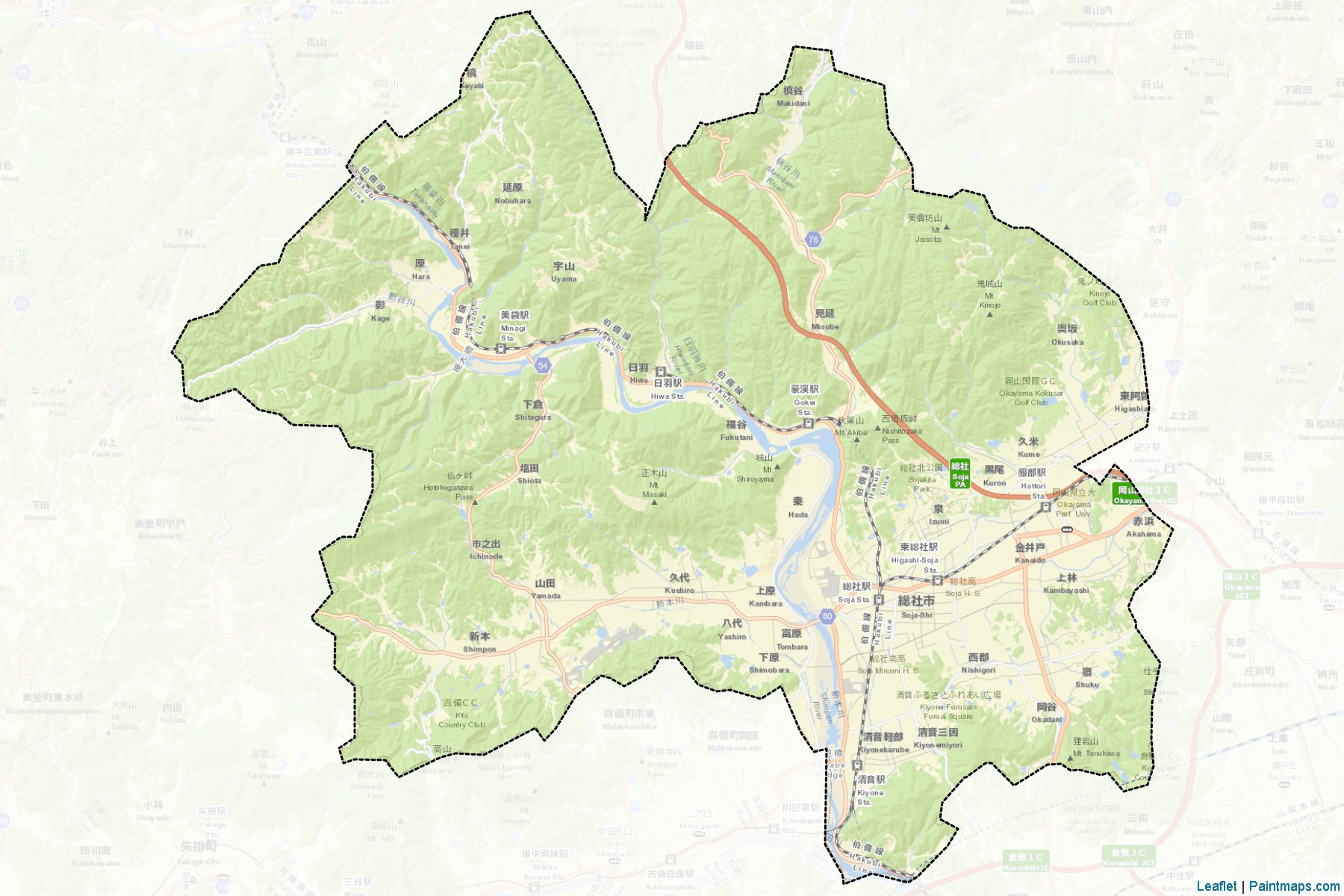 Soja (Okayama Prefecture) Map Cropping Samples-2