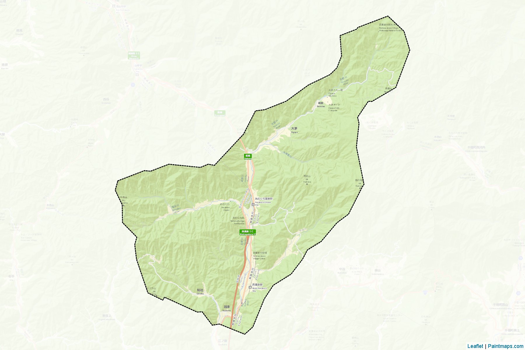 Nishiawakura (Okayama Prefecture) Map Cropping Samples-2