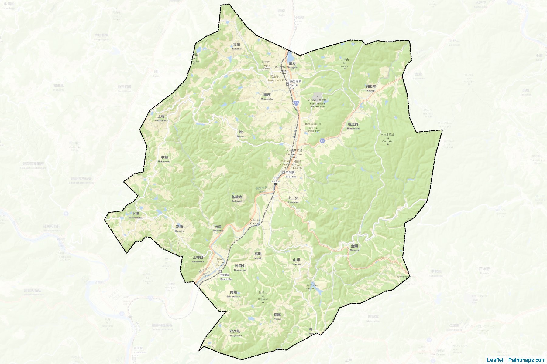 Kumenan (Okayama Prefecture) Map Cropping Samples-2