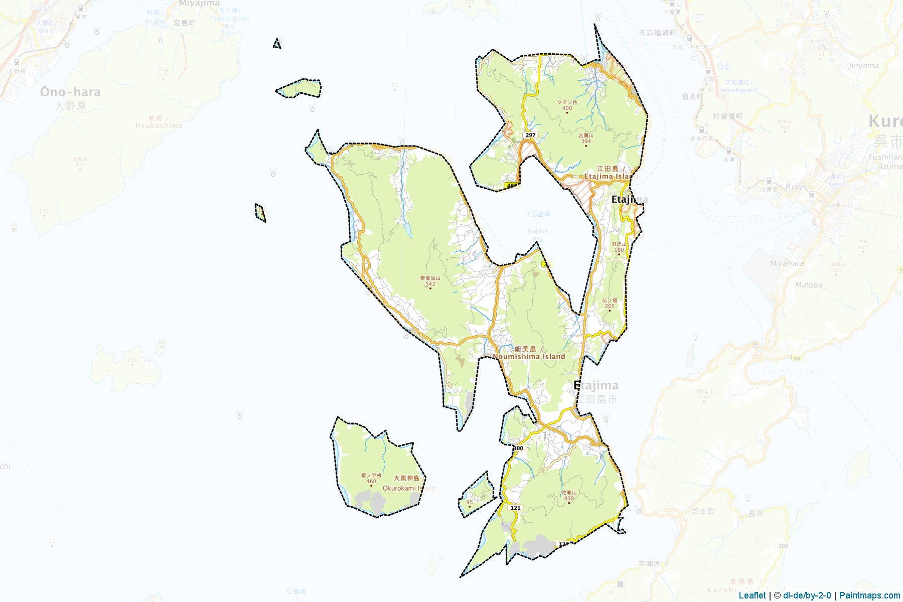 Etajima (Hiroshima Prefecture) Map Cropping Samples-1