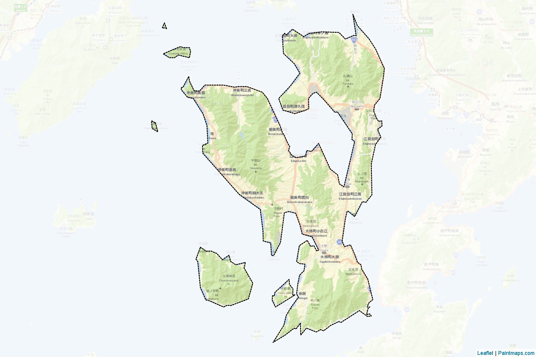 Etajima (Hiroshima Prefecture) Map Cropping Samples-2