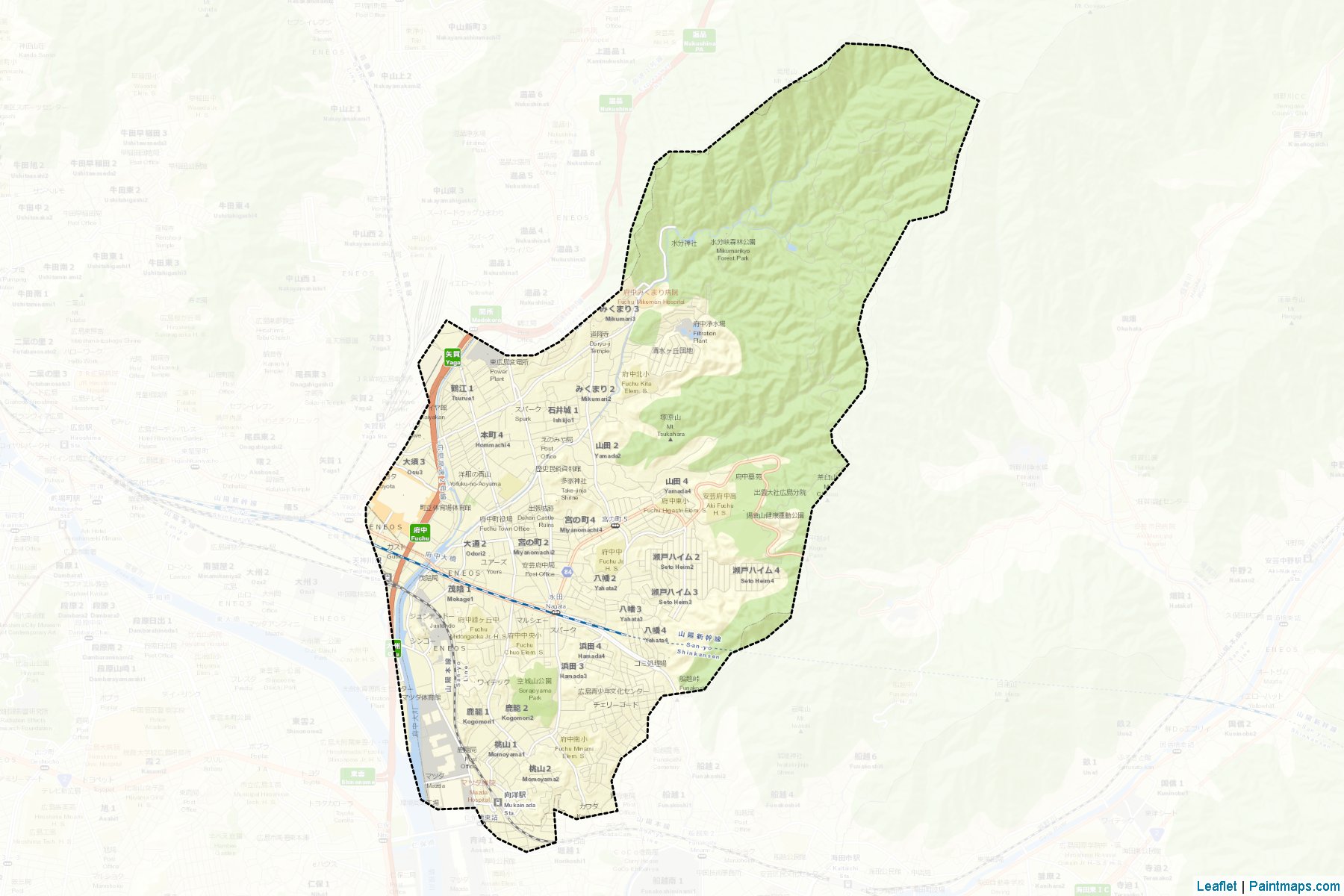 Muestras de recorte de mapas Fuchu (Hiroshima)-2