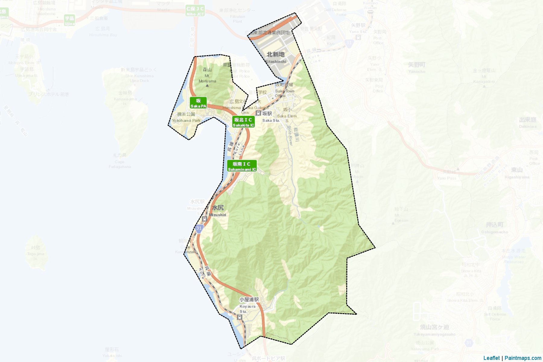 Saka (Hiroshima Prefecture) Map Cropping Samples-2