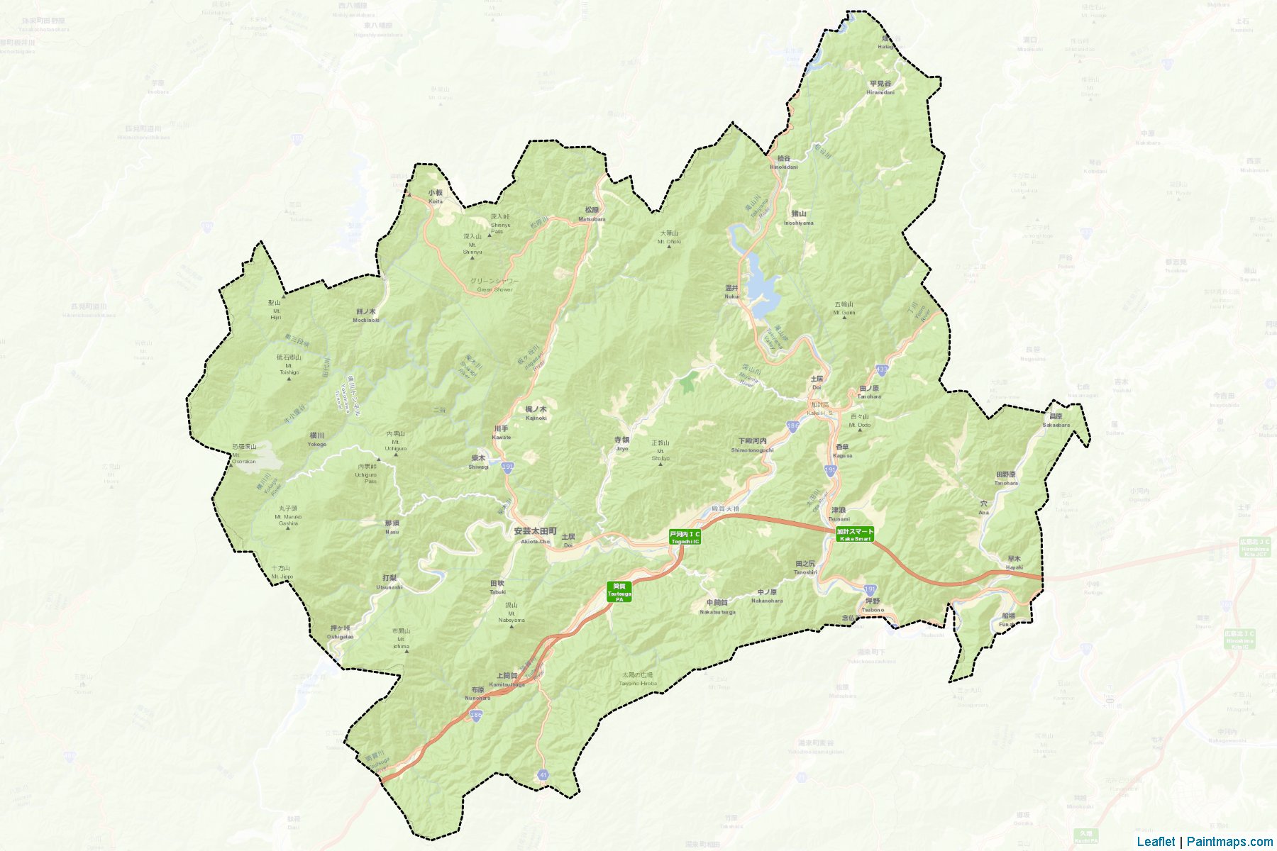 Akiota (Hiroshima Prefecture) Map Cropping Samples-2