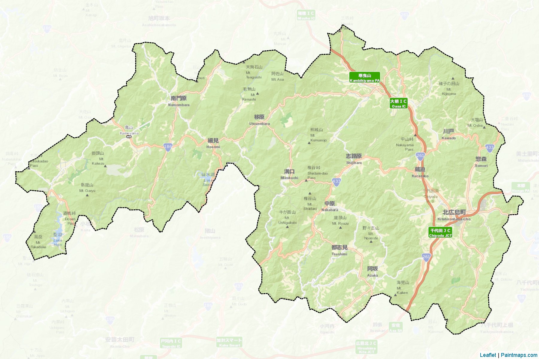 Kitahiroshima (Hiroshima Prefecture) Map Cropping Samples-2