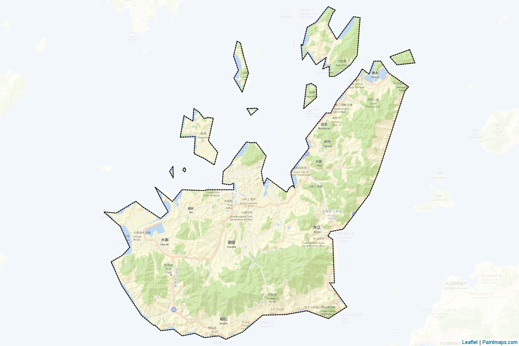 Osakikamijima (Hiroshima Prefecture) Map Cropping Samples-2