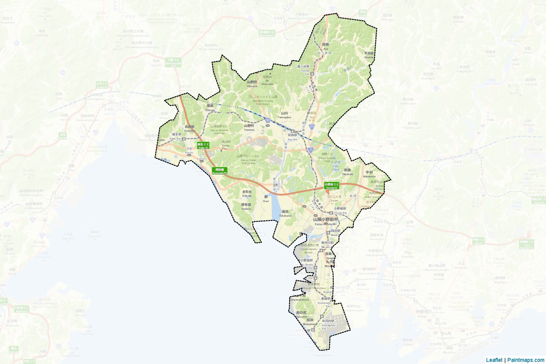 San-yo-onoda (Yamaguchi Prefecture) Map Cropping Samples-2