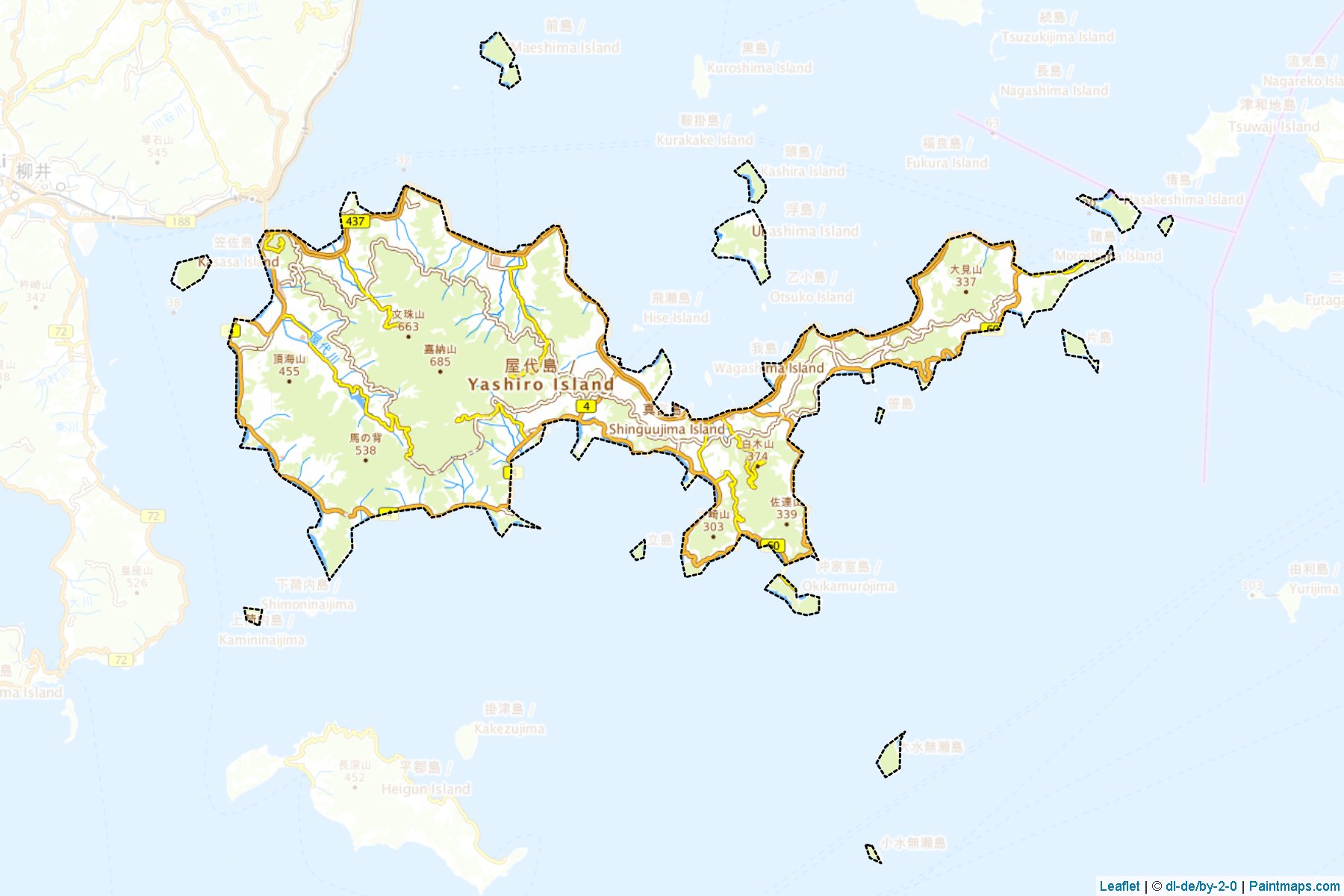 Muestras de recorte de mapas Suo-oshima (Yamaguchi)-1