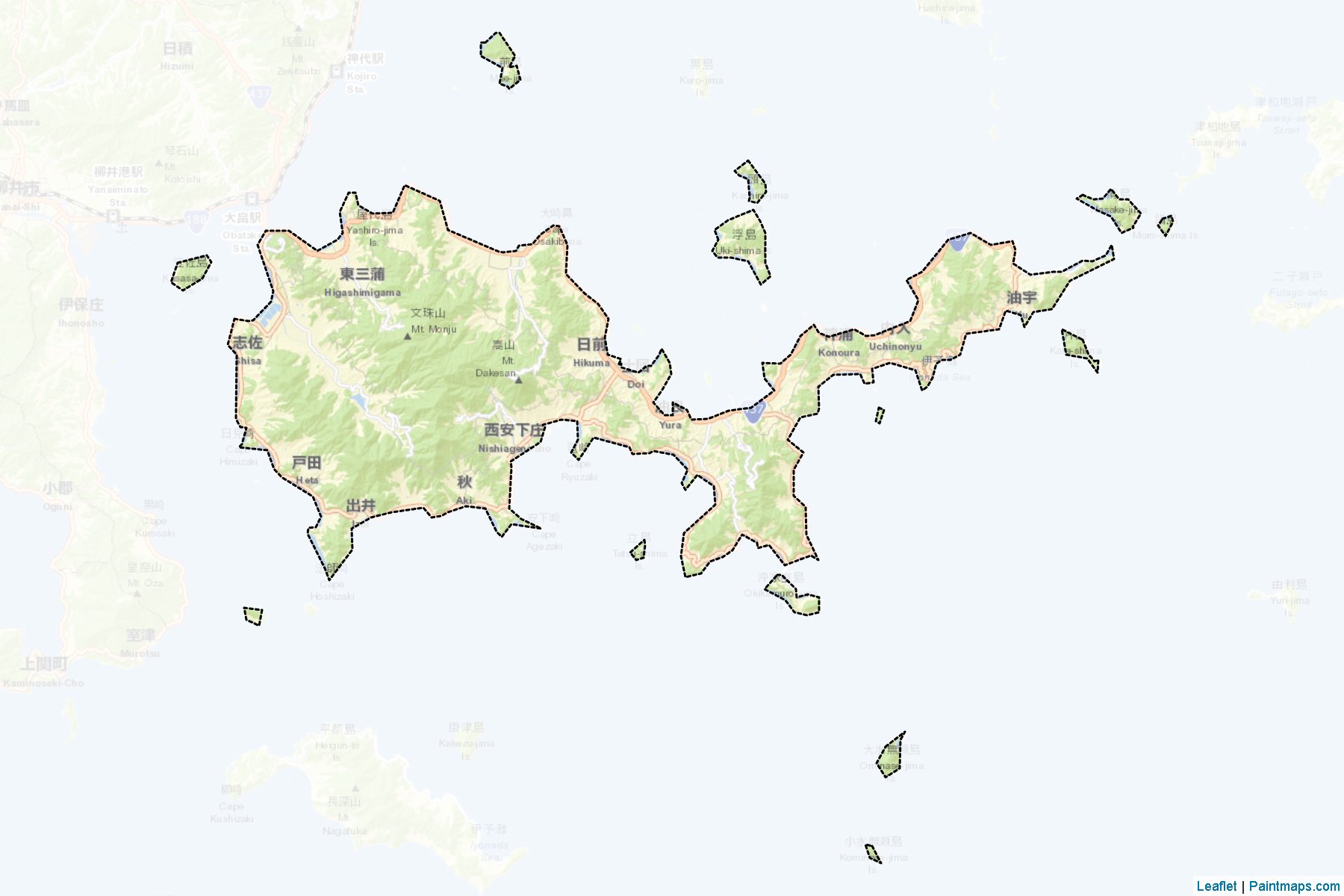 Muestras de recorte de mapas Suo-oshima (Yamaguchi)-2