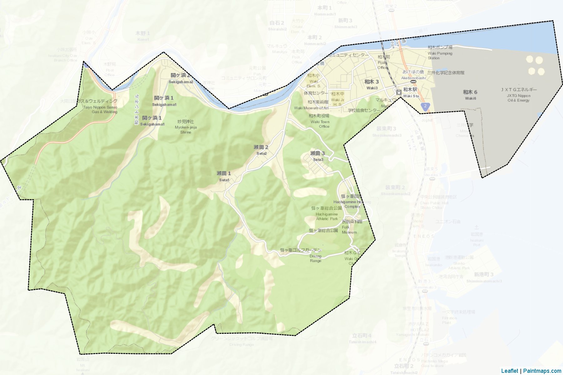 Muestras de recorte de mapas Waki (Yamaguchi)-2