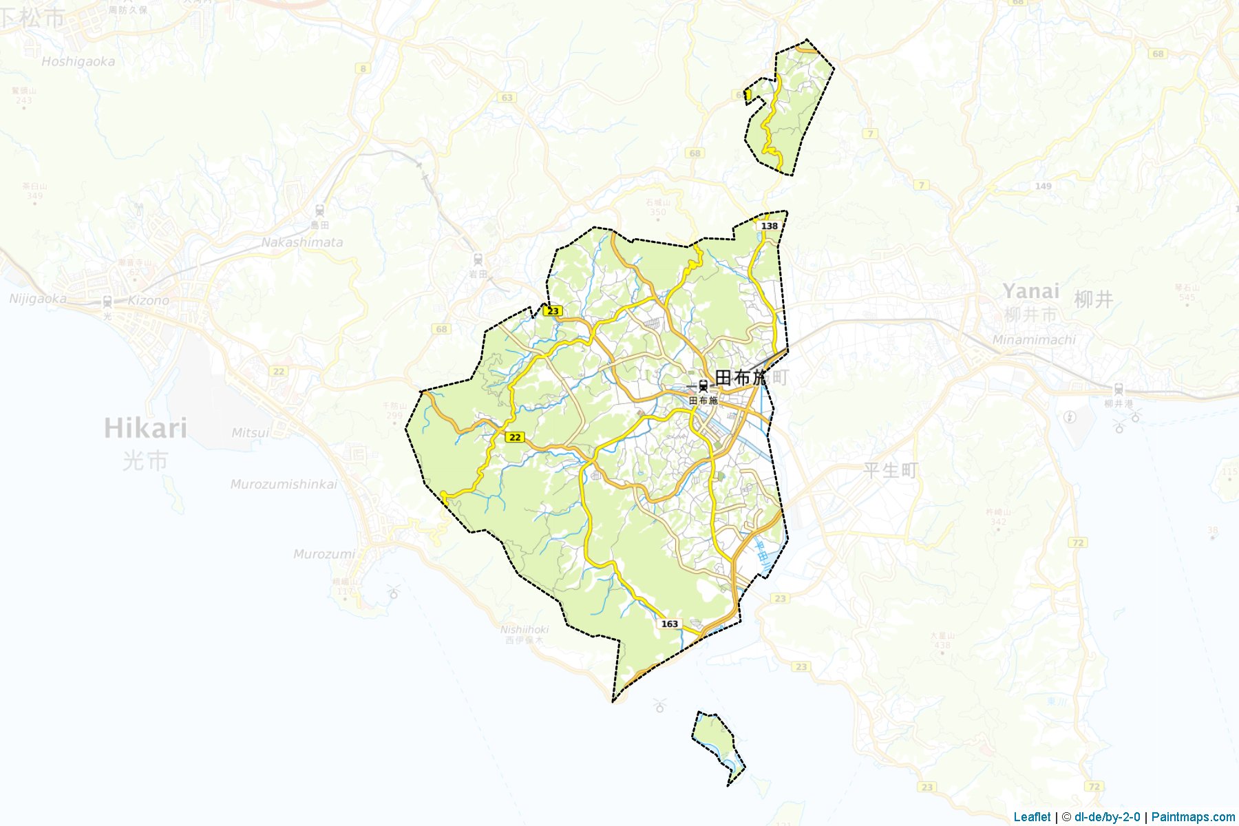 Tabuse (Yamaguchi Prefecture) Map Cropping Samples-1