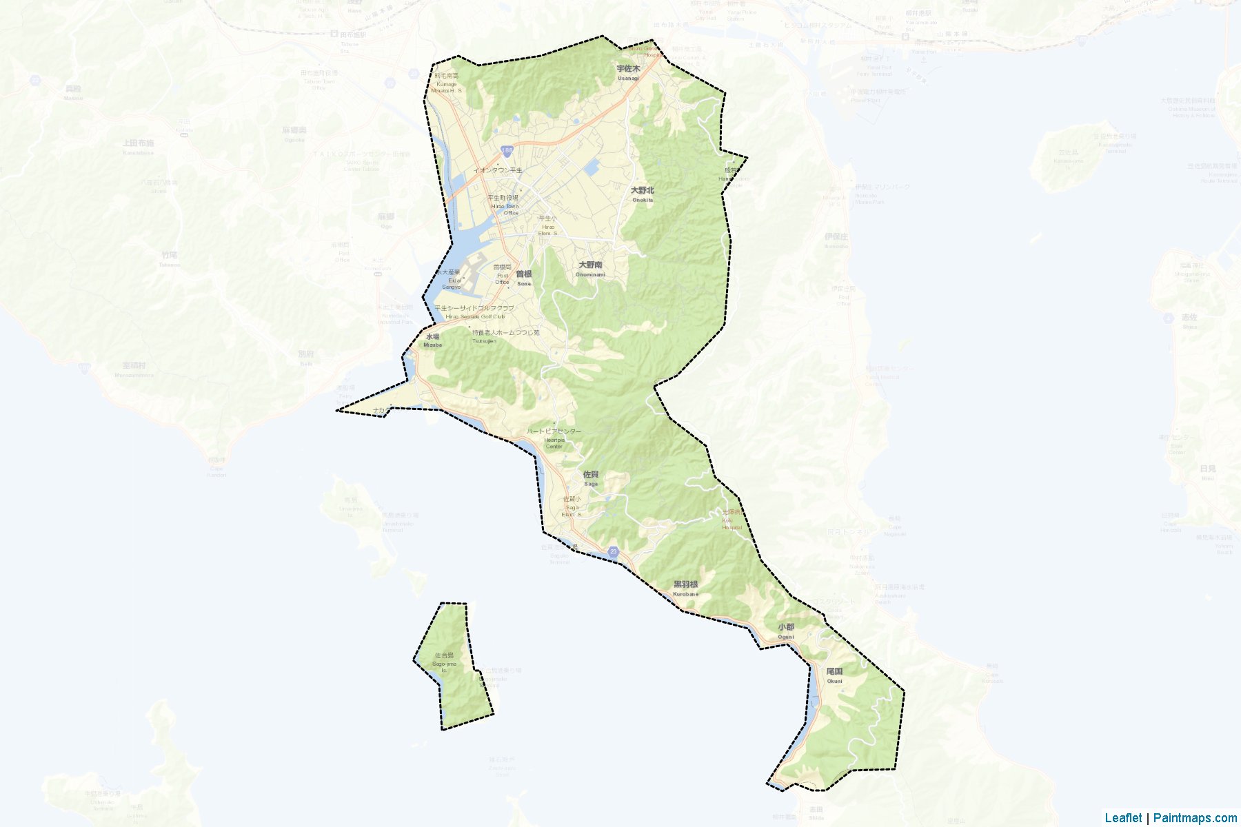 Muestras de recorte de mapas Hirao (Yamaguchi)-2