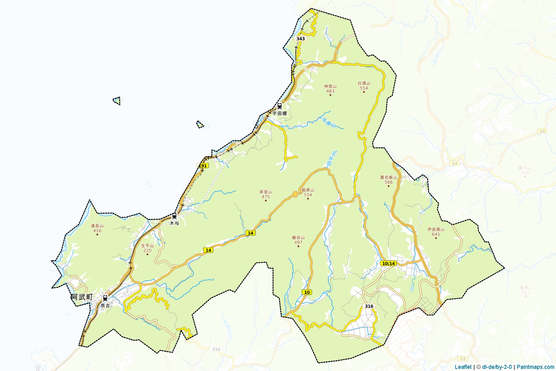 Abu (Yamaguchi Prefecture) Map Cropping Samples-1