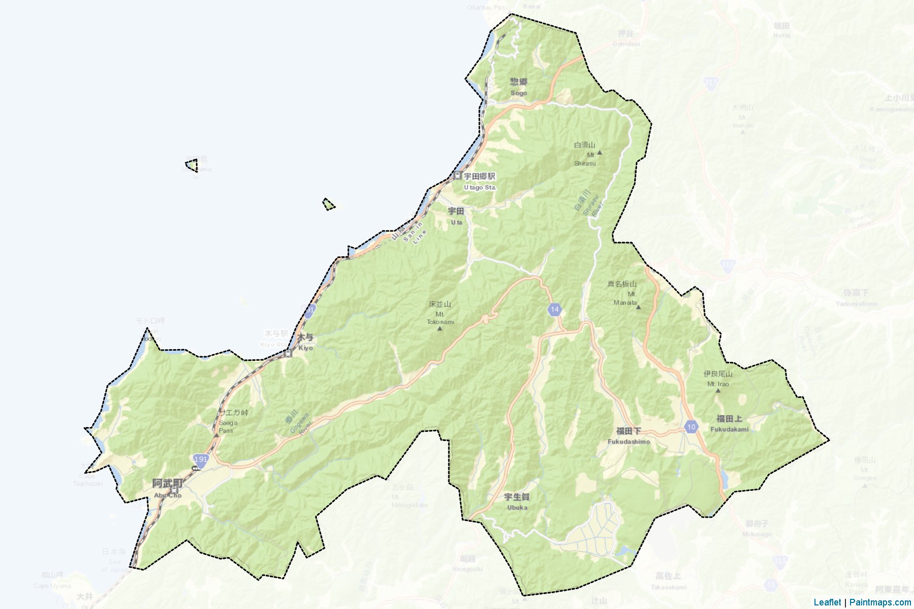 Abu (Yamaguchi Prefecture) Map Cropping Samples-2