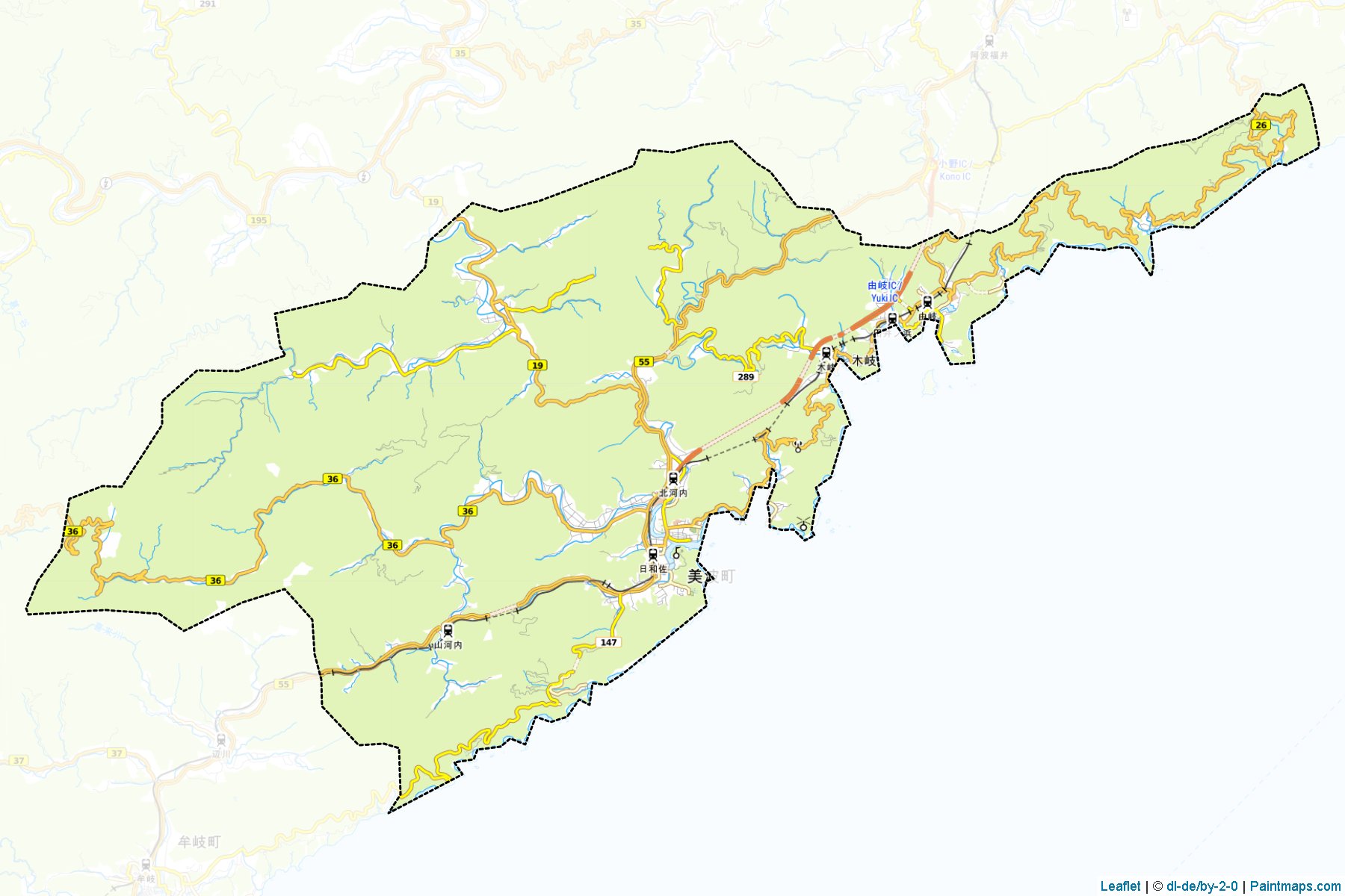 Minami (Tokushima Prefecture) Map Cropping Samples-1