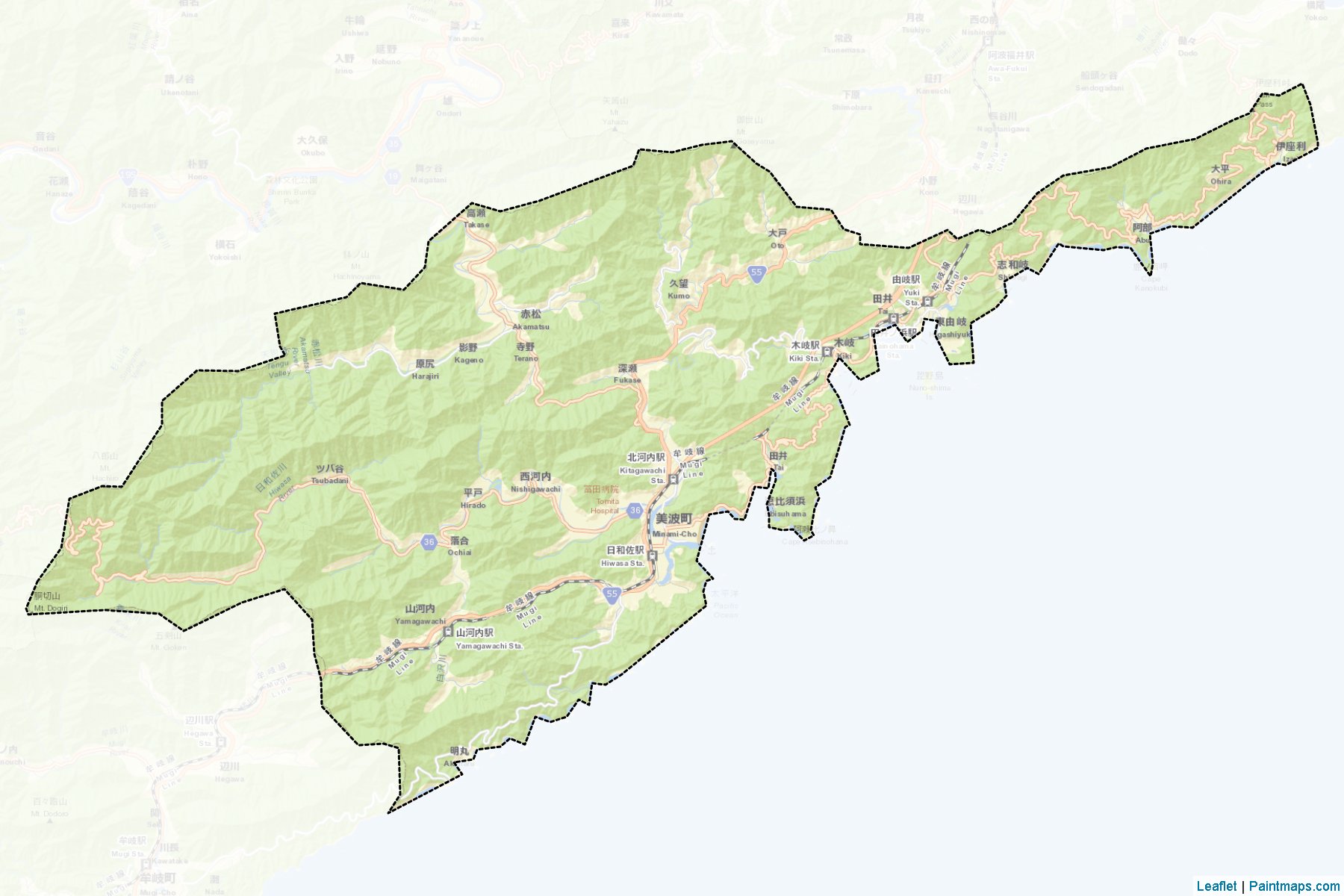 Minami (Tokushima Prefecture) Map Cropping Samples-2