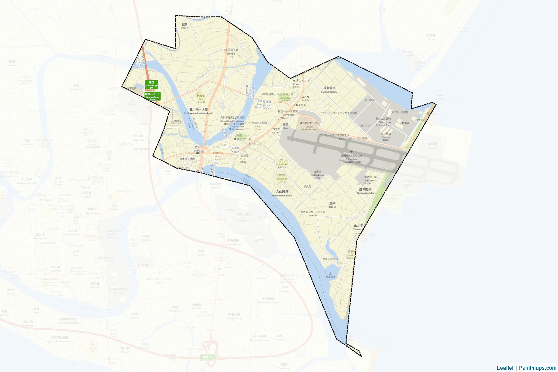 Muestras de recorte de mapas Matsushige (Tokushima)-2