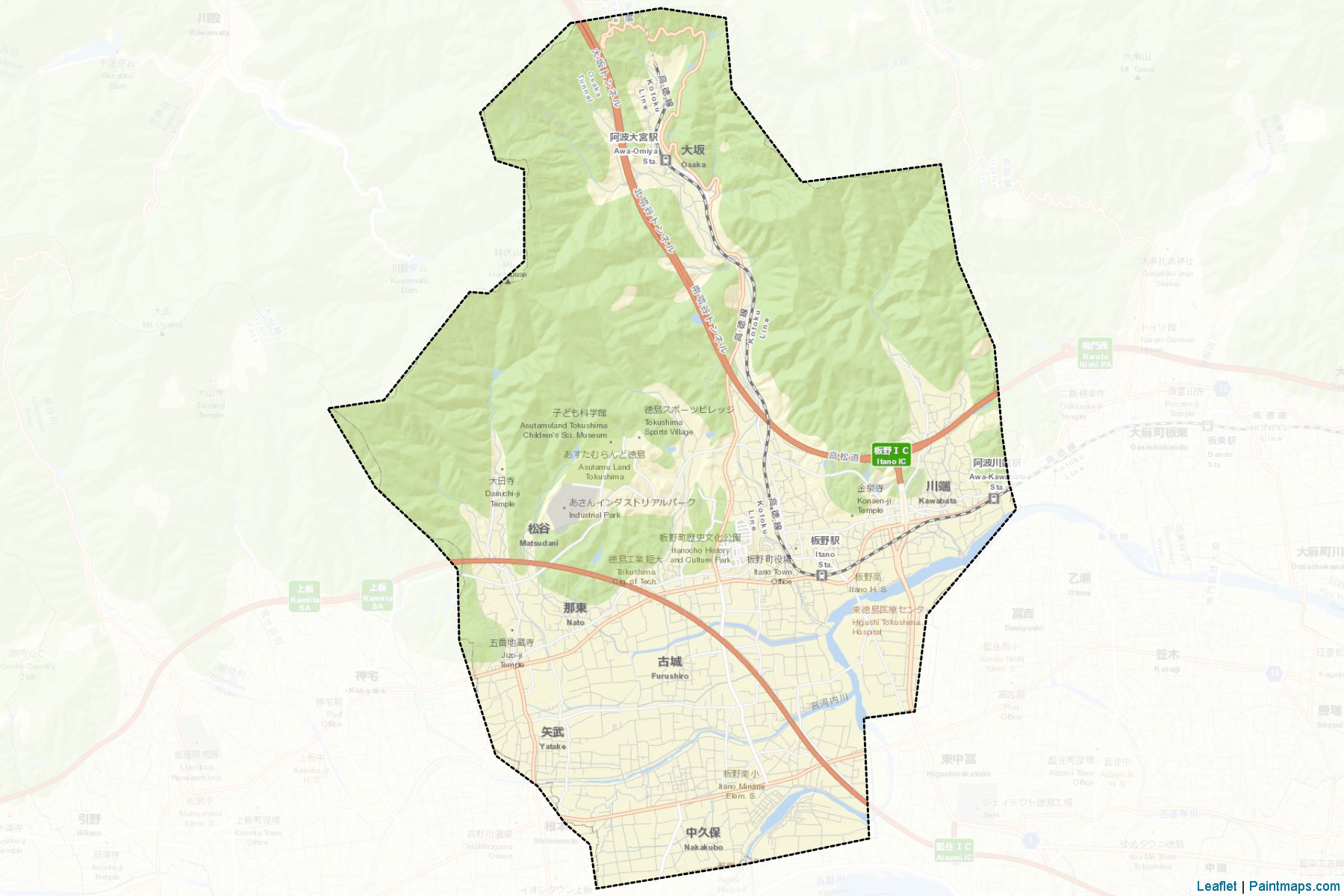 Muestras de recorte de mapas Itano (Tokushima)-2