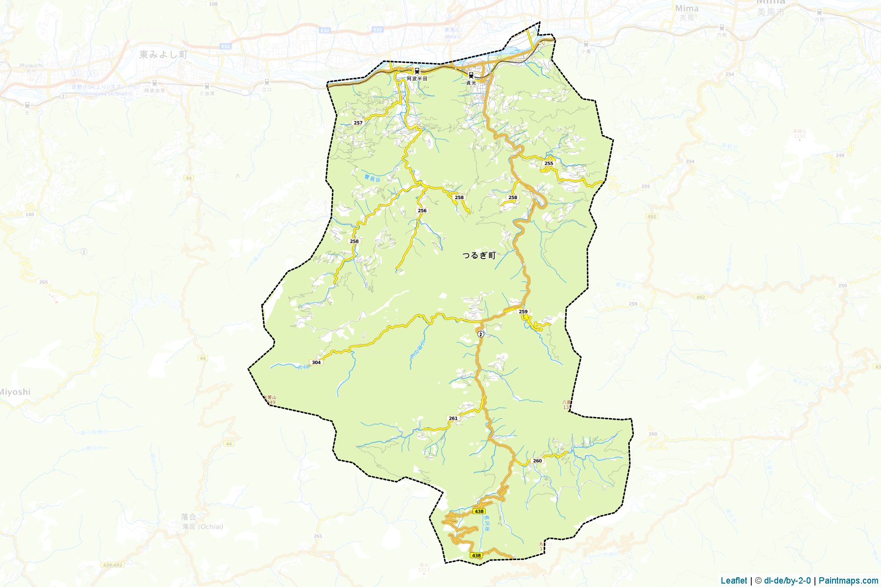 Tsurugi (Tokushima Prefecture) Map Cropping Samples-1