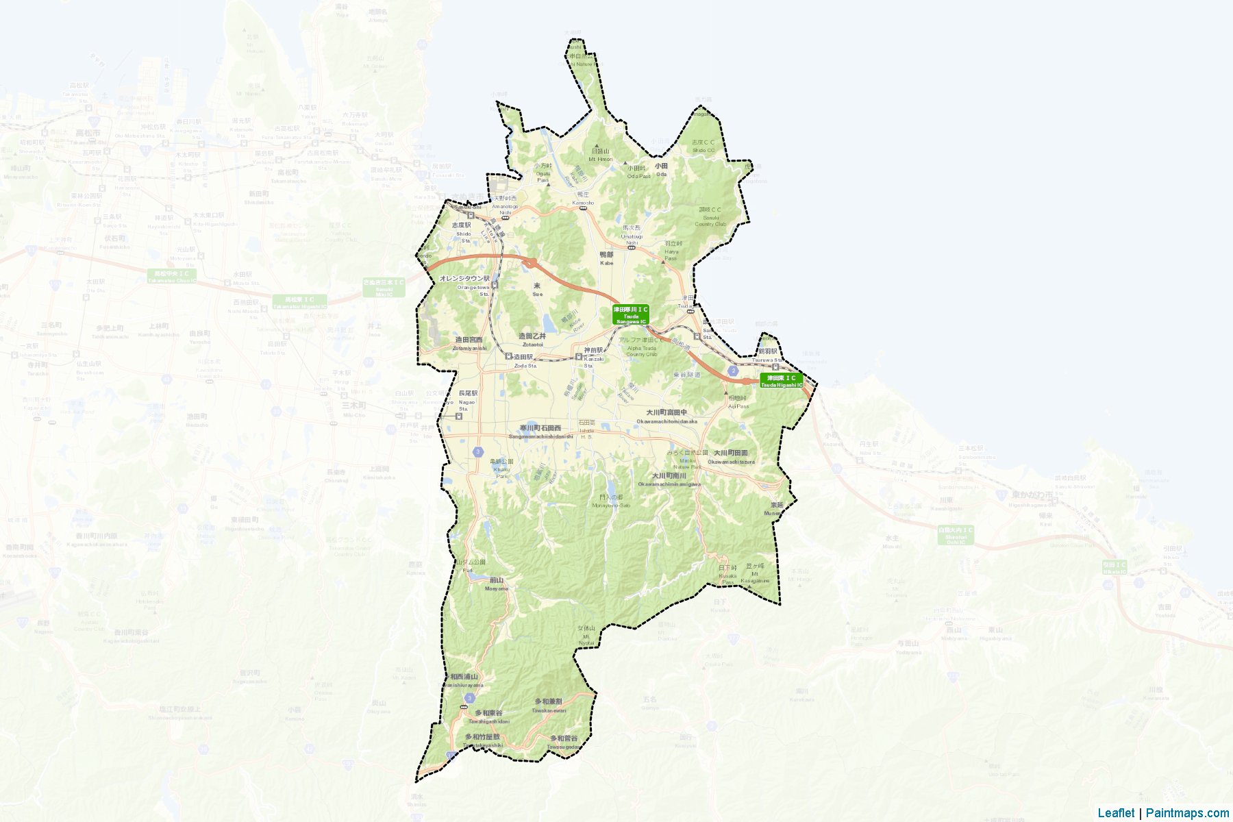 Sanuki (Kagawa Prefecture) Map Cropping Samples-2