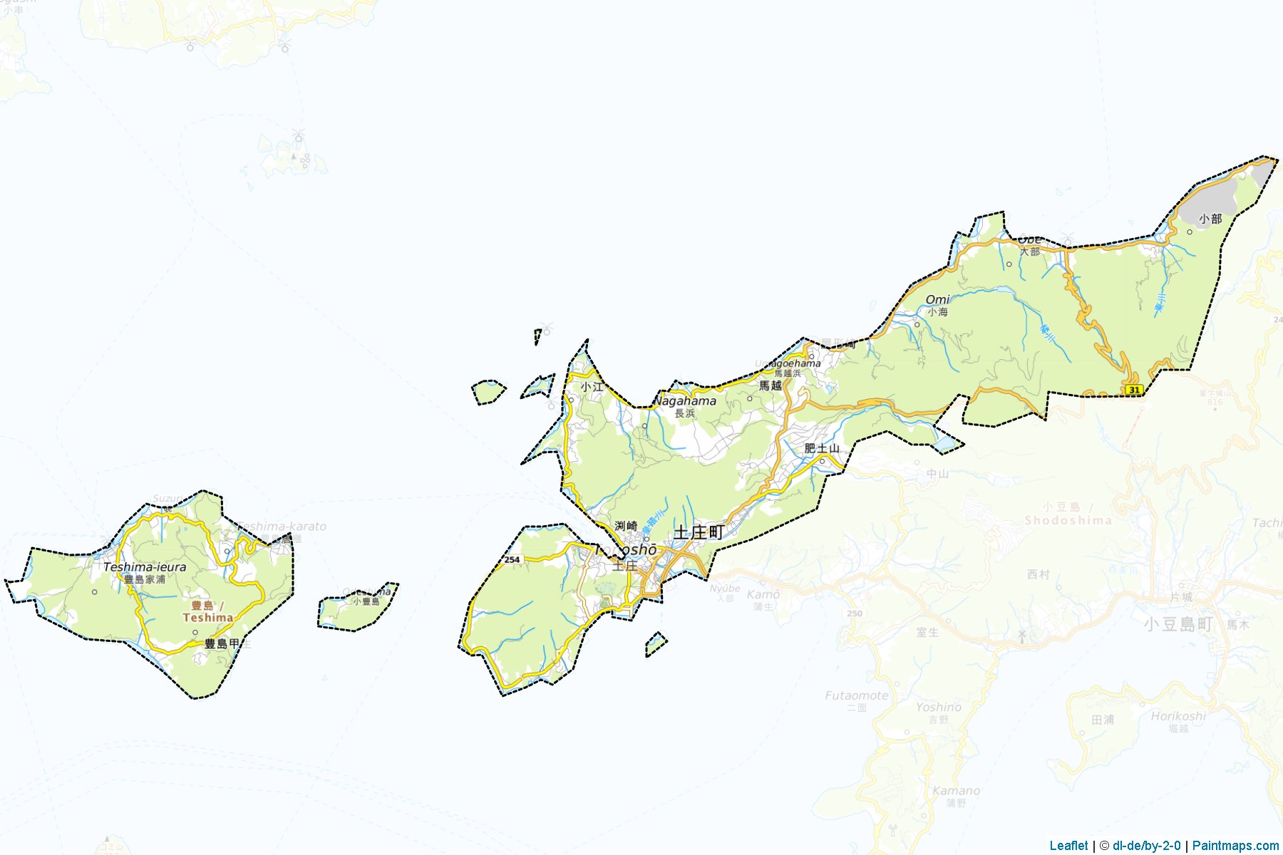 Tonosho (Kagawa Prefecture) Map Cropping Samples-1