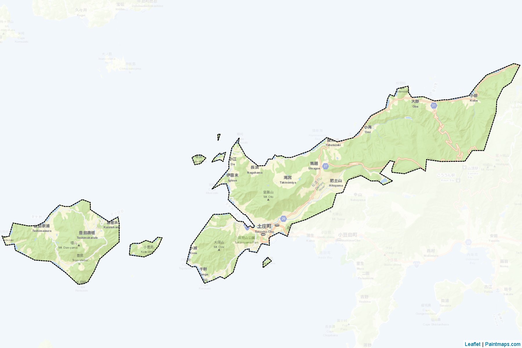 Tonosho (Kagawa Prefecture) Map Cropping Samples-2