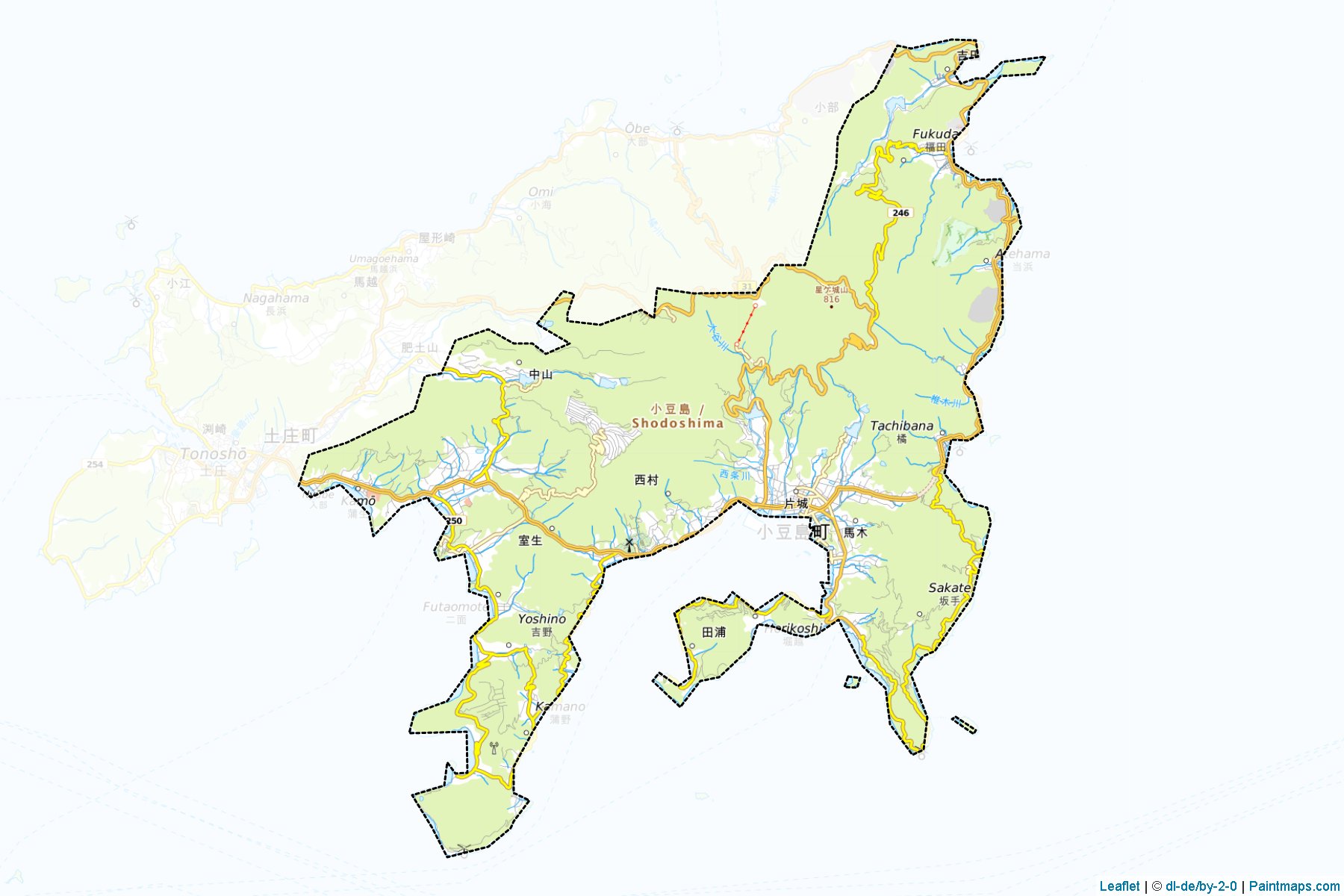 Muestras de recorte de mapas Shodoshima (Kagawa)-1