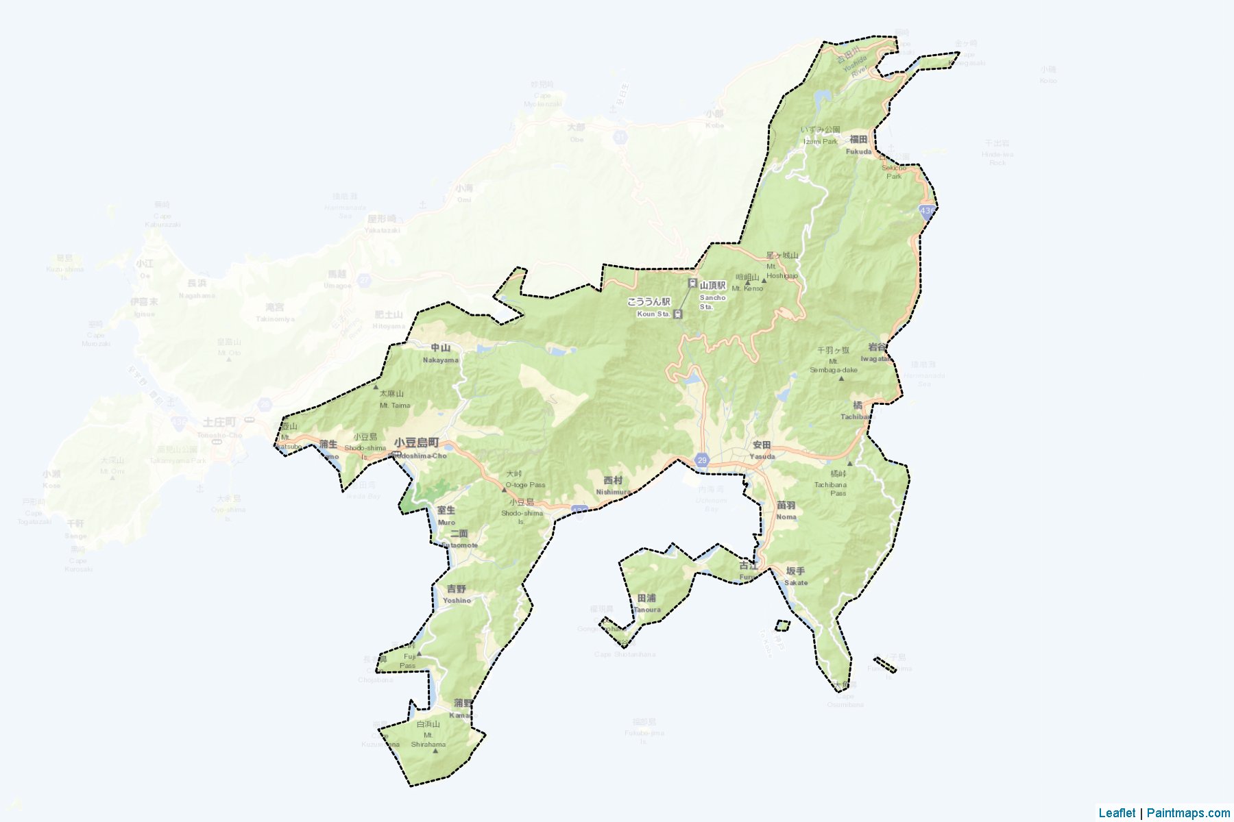 Muestras de recorte de mapas Shodoshima (Kagawa)-2