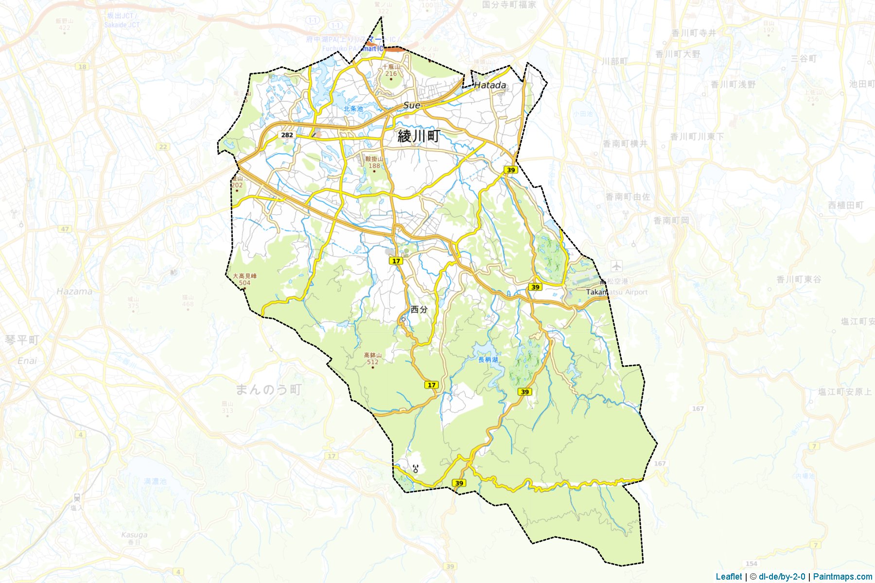 Ayagawa (Kagawa Prefecture) Map Cropping Samples-1