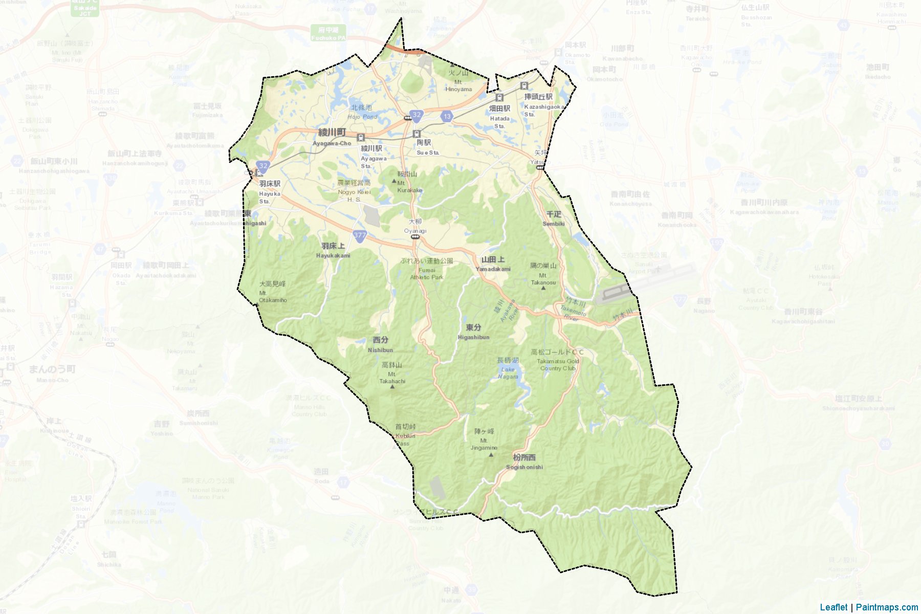 Ayagawa (Kagawa Prefecture) Map Cropping Samples-2