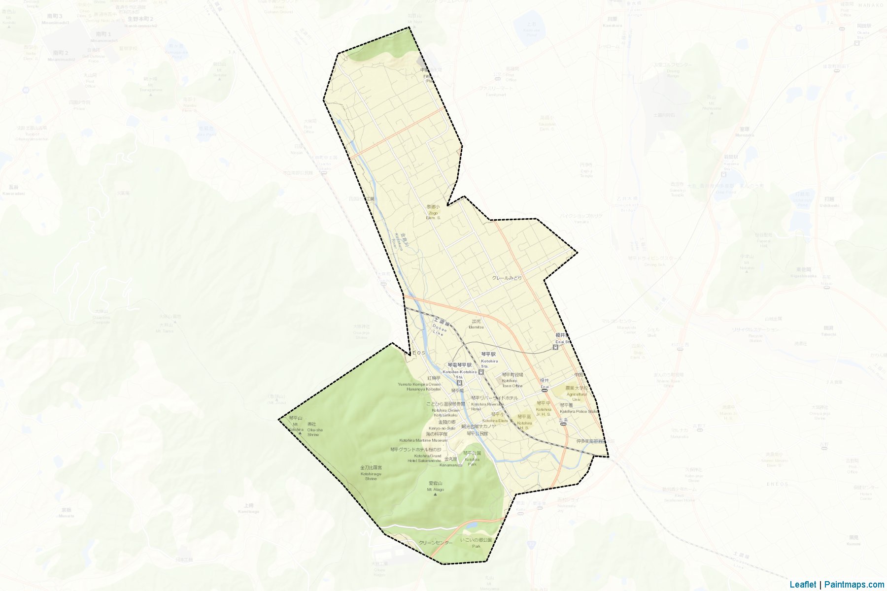 Muestras de recorte de mapas Kotohira (Kagawa)-2