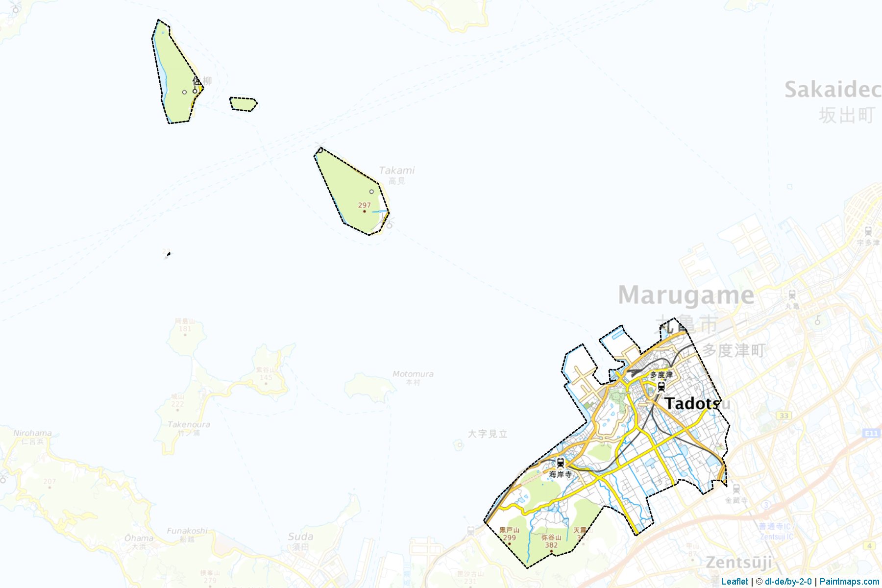 Muestras de recorte de mapas Tadotsu (Kagawa)-1