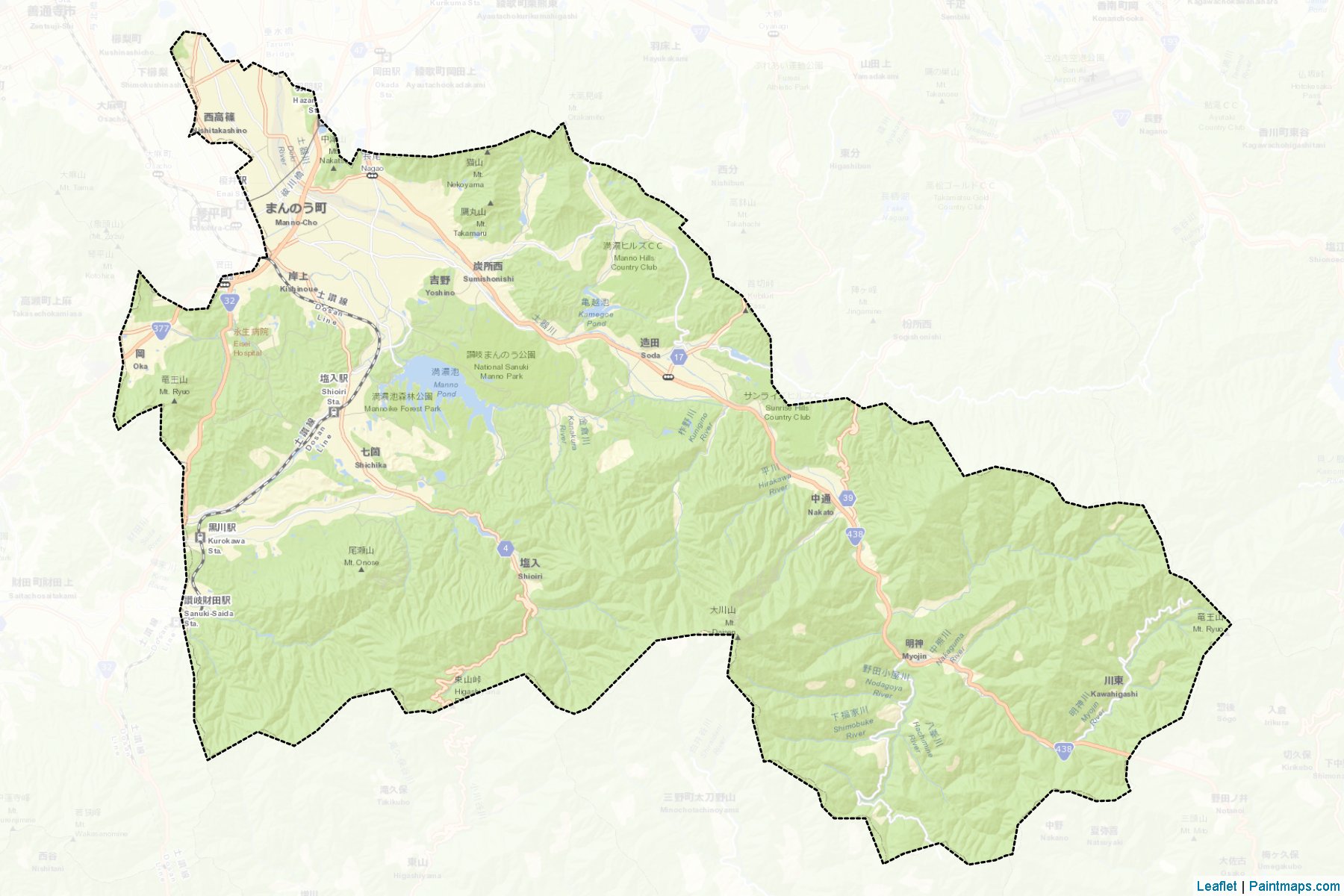 Manno (Kagawa Prefecture) Map Cropping Samples-2