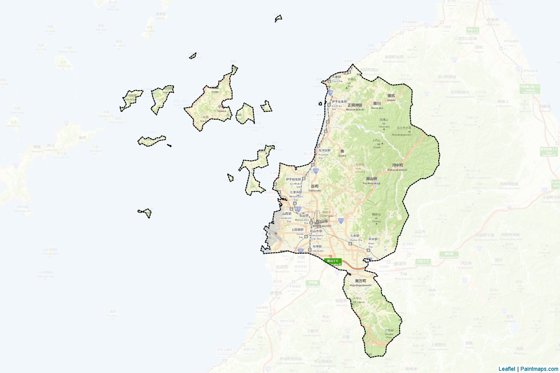 Muestras de recorte de mapas Matsuyama (Ehime)-2