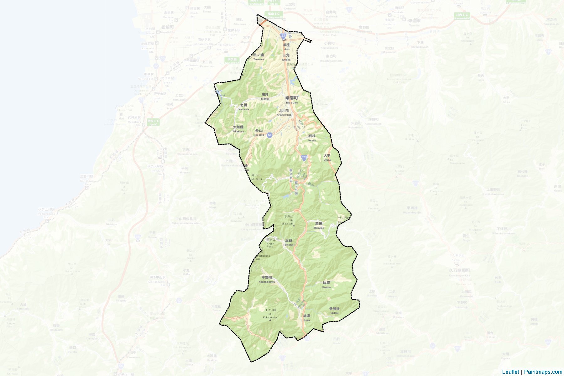 Tobe (Ehime Prefecture) Map Cropping Samples-2