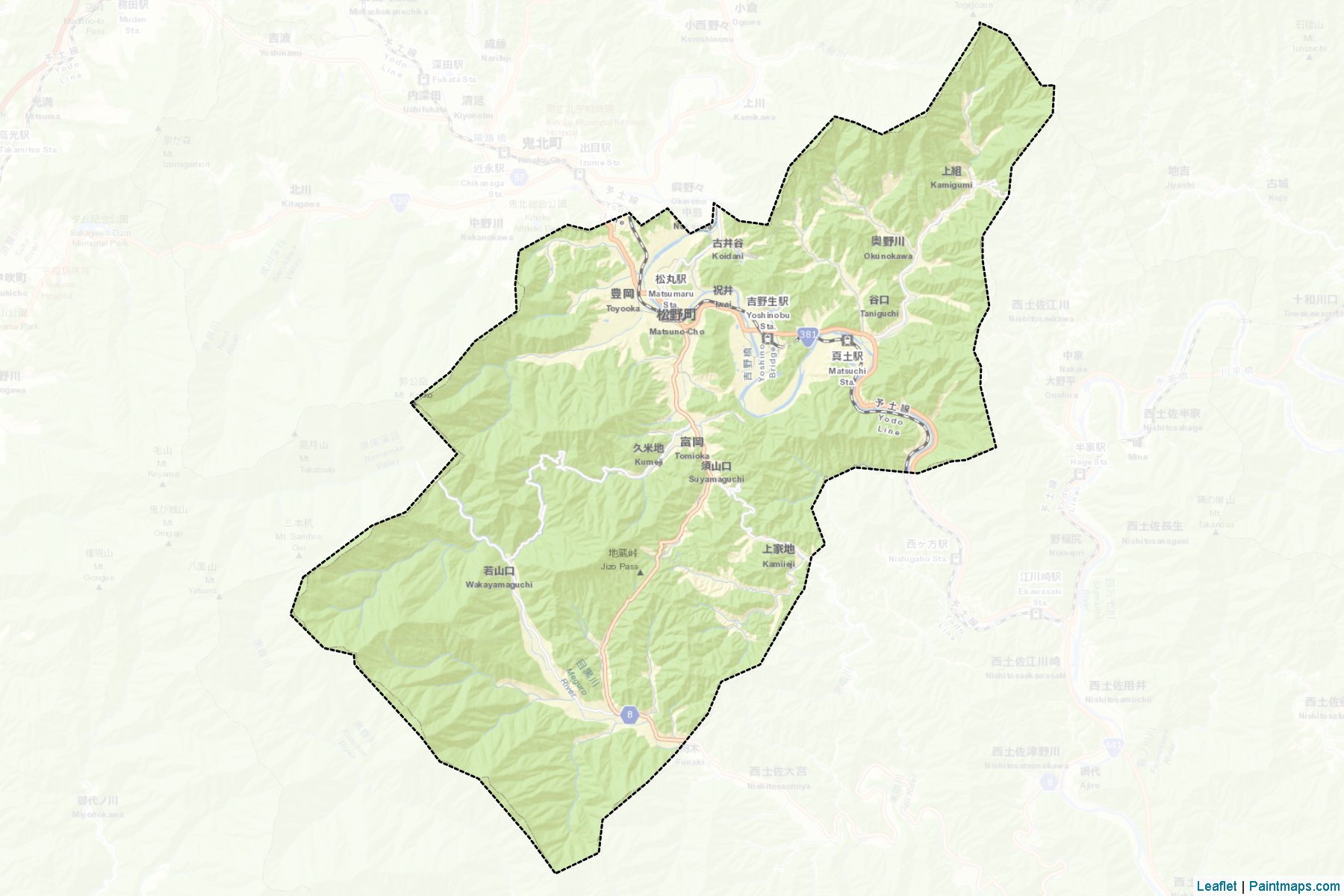 Matsuno (Ehime Prefecture) Map Cropping Samples-2