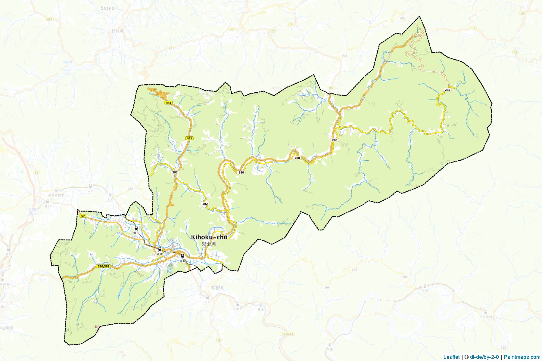 Muestras de recorte de mapas Kihoku (Ehime)-1