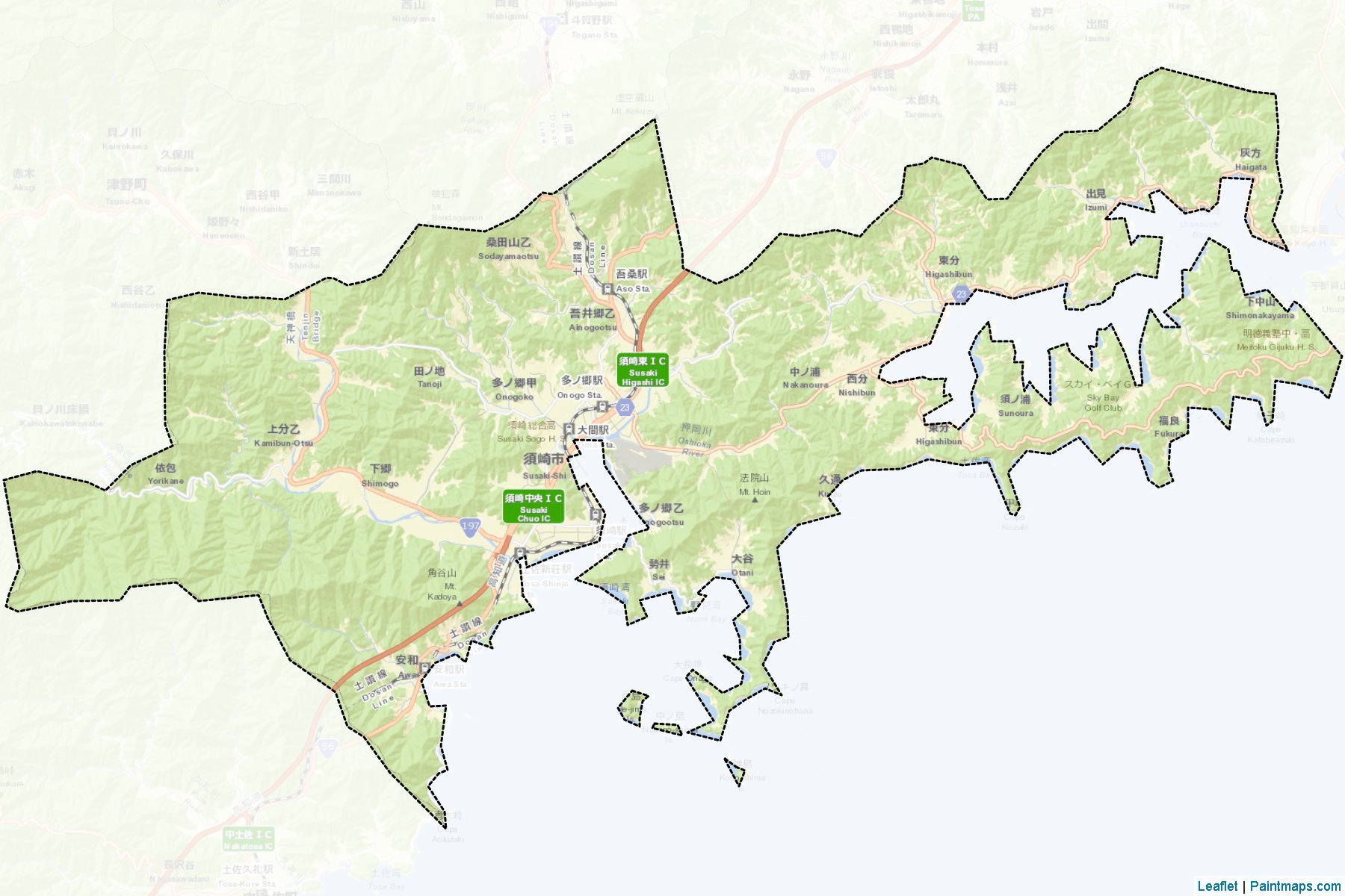 Susaki (Kochi Prefecture) Map Cropping Samples-2