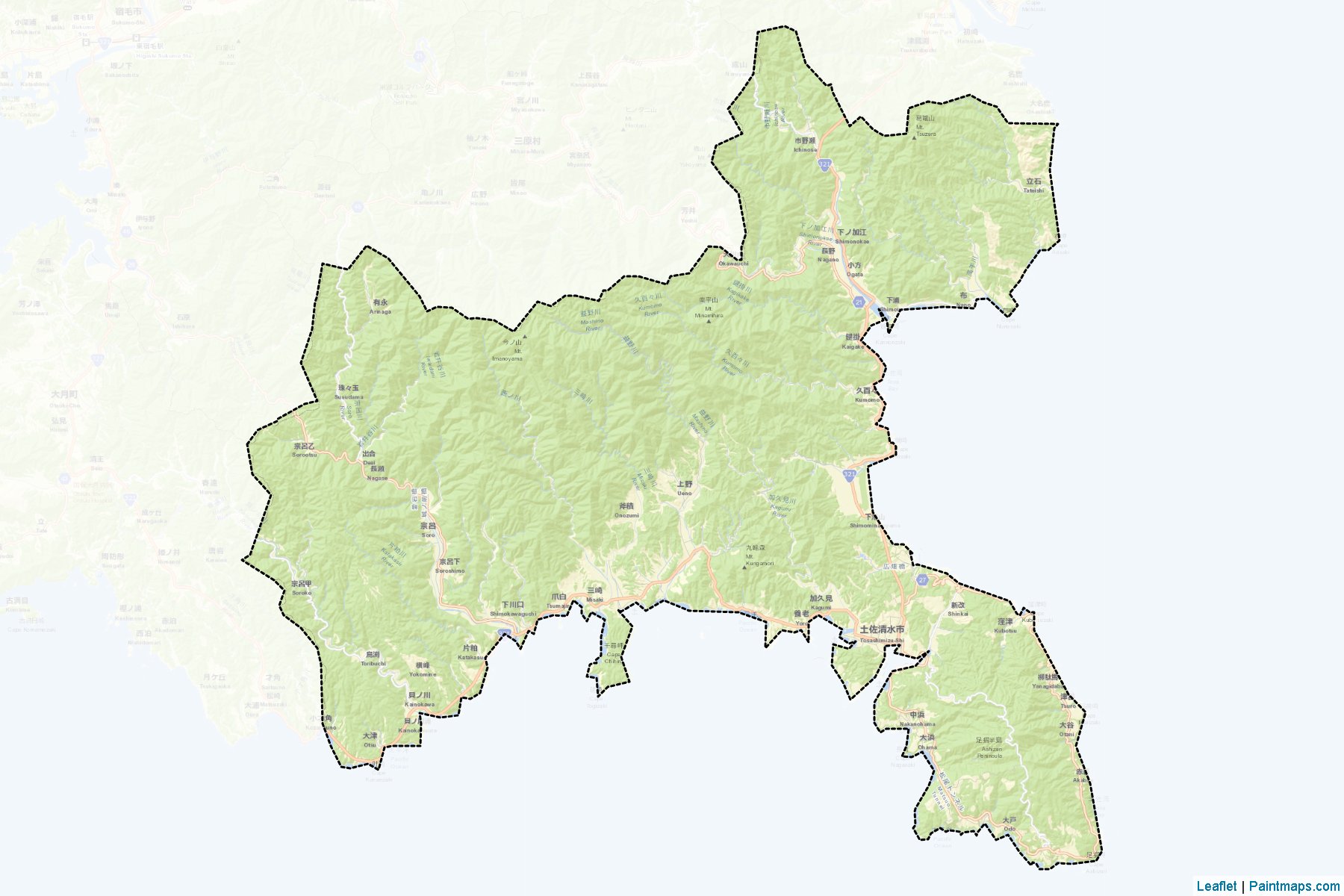 Tosashimizu (Kochi Prefecture) Map Cropping Samples-2