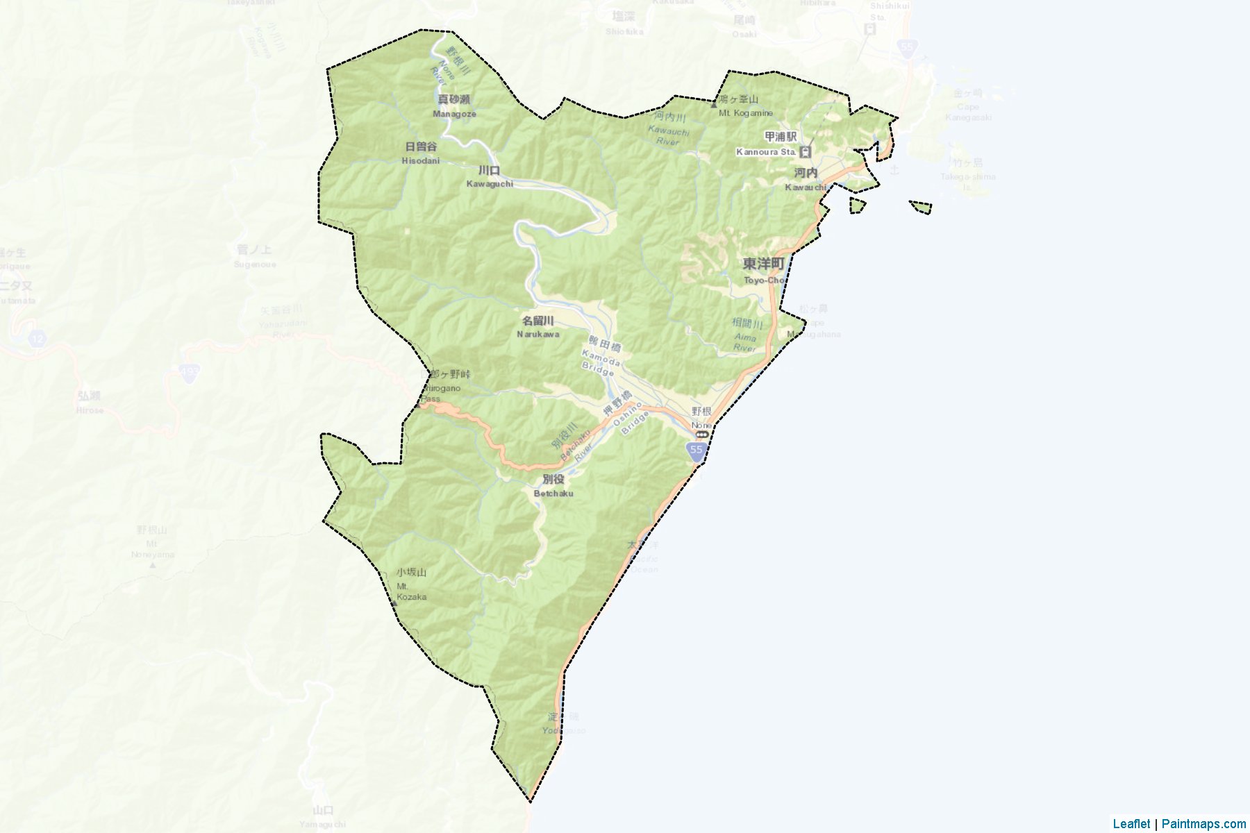 Toyo (Kochi Prefecture) Map Cropping Samples-2