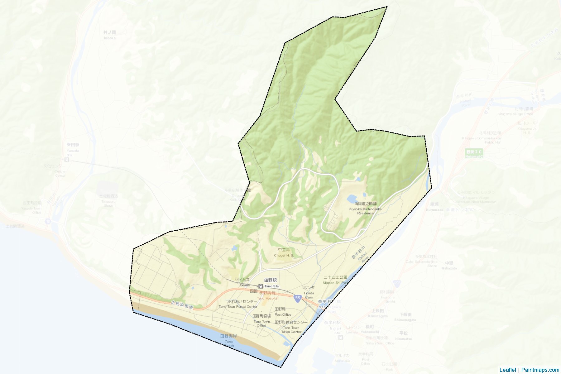 Tano (Kochi Prefecture) Map Cropping Samples-2