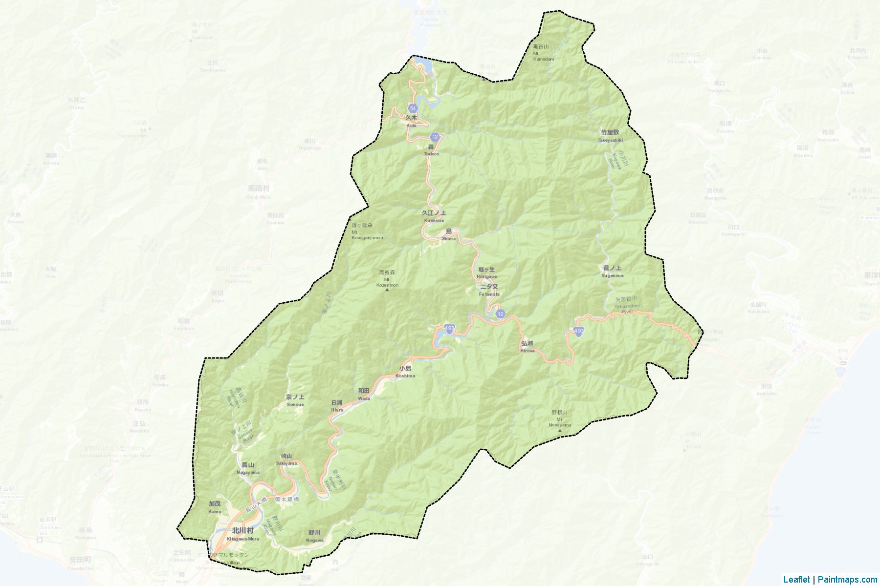 Muestras de recorte de mapas Kitagawa (Kochi)-2