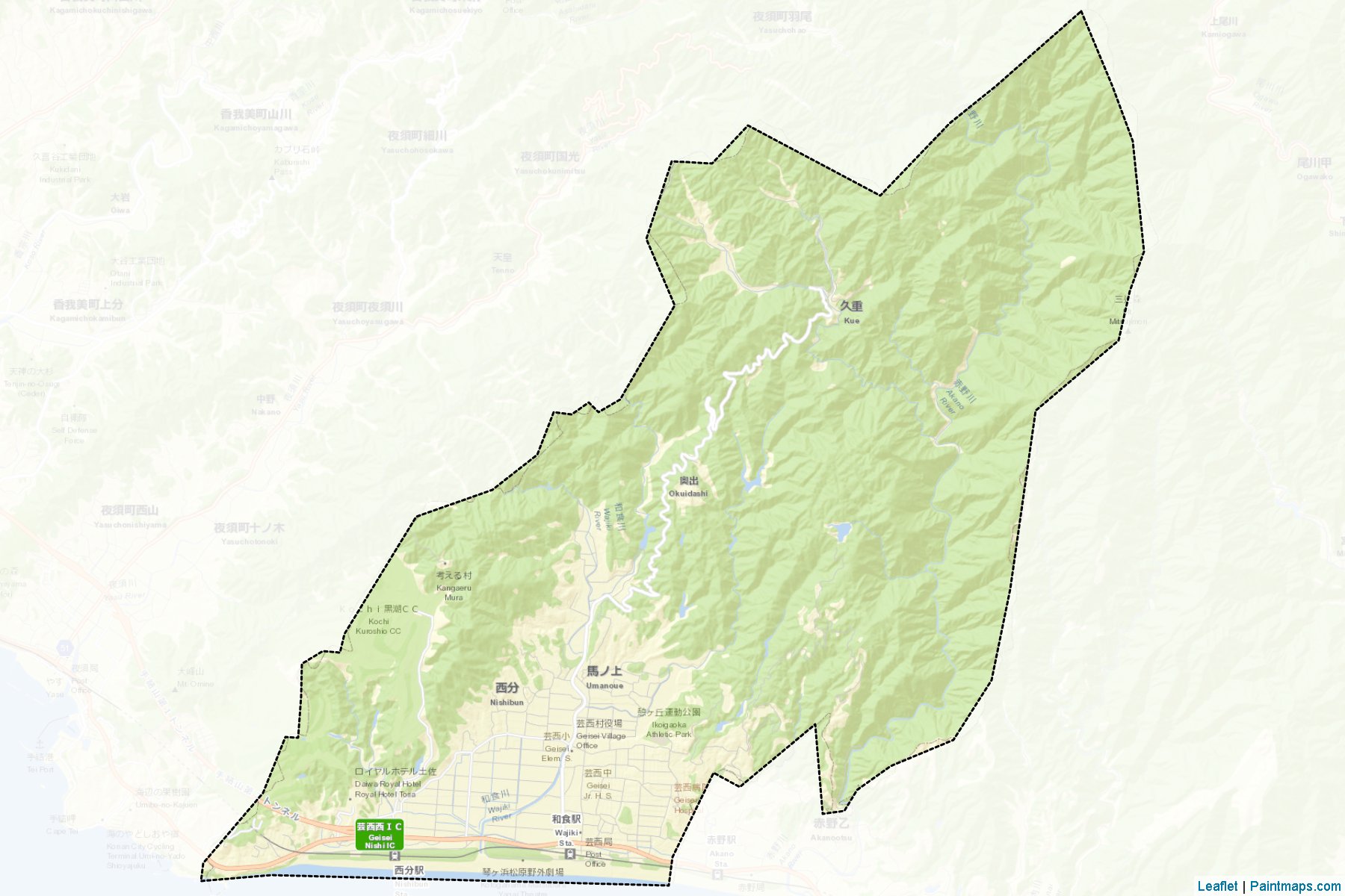 Geisei (Kochi Prefecture) Map Cropping Samples-2