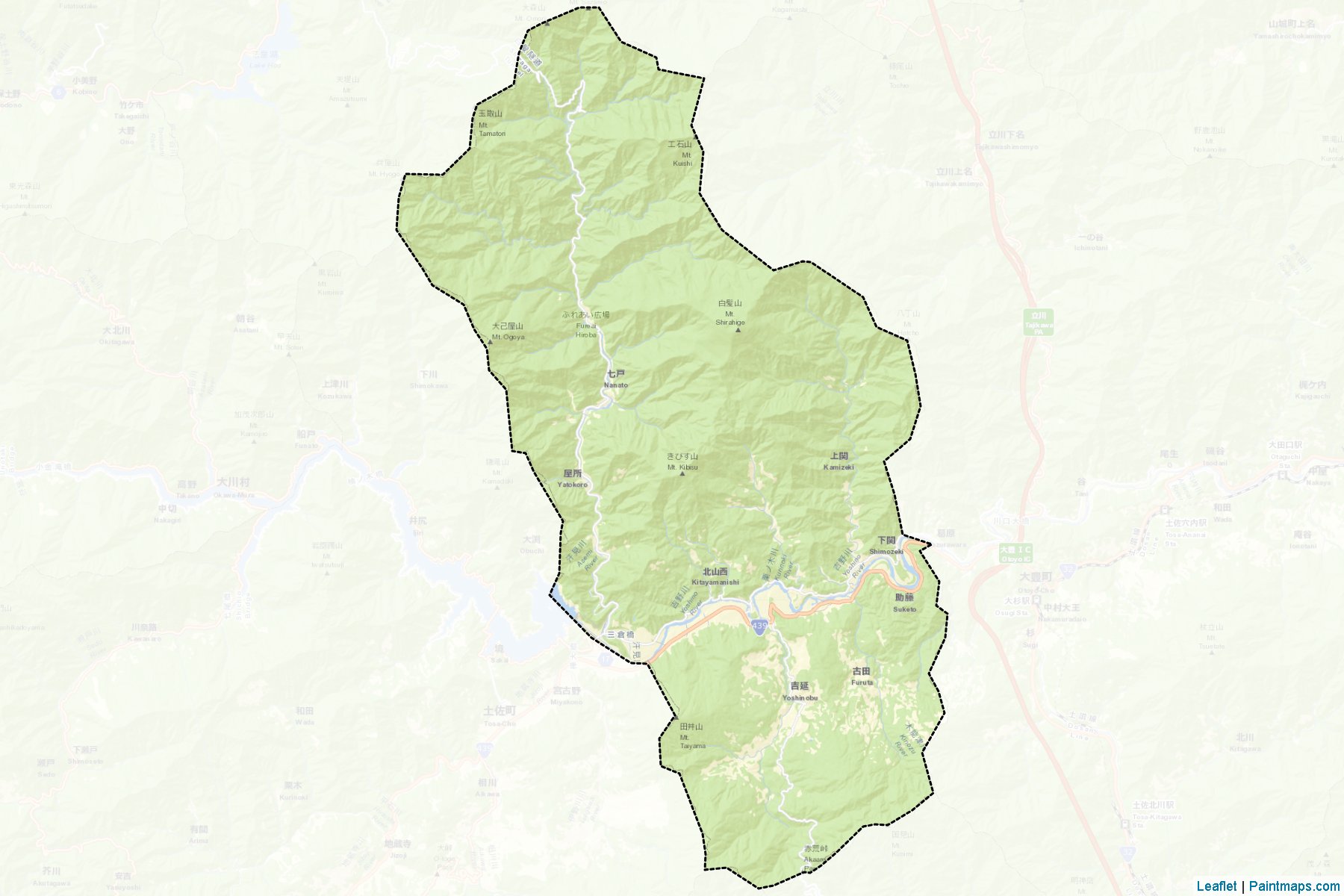 Muestras de recorte de mapas Motoyama (Kochi)-2