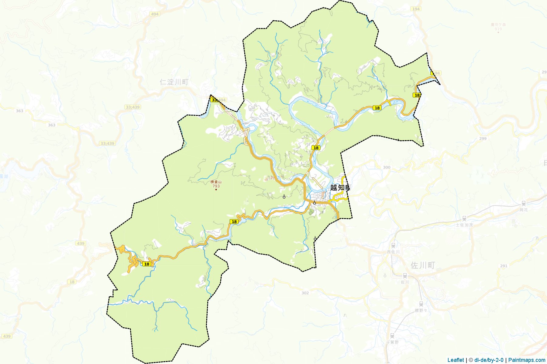 Ochi (Kochi Prefecture) Map Cropping Samples-1