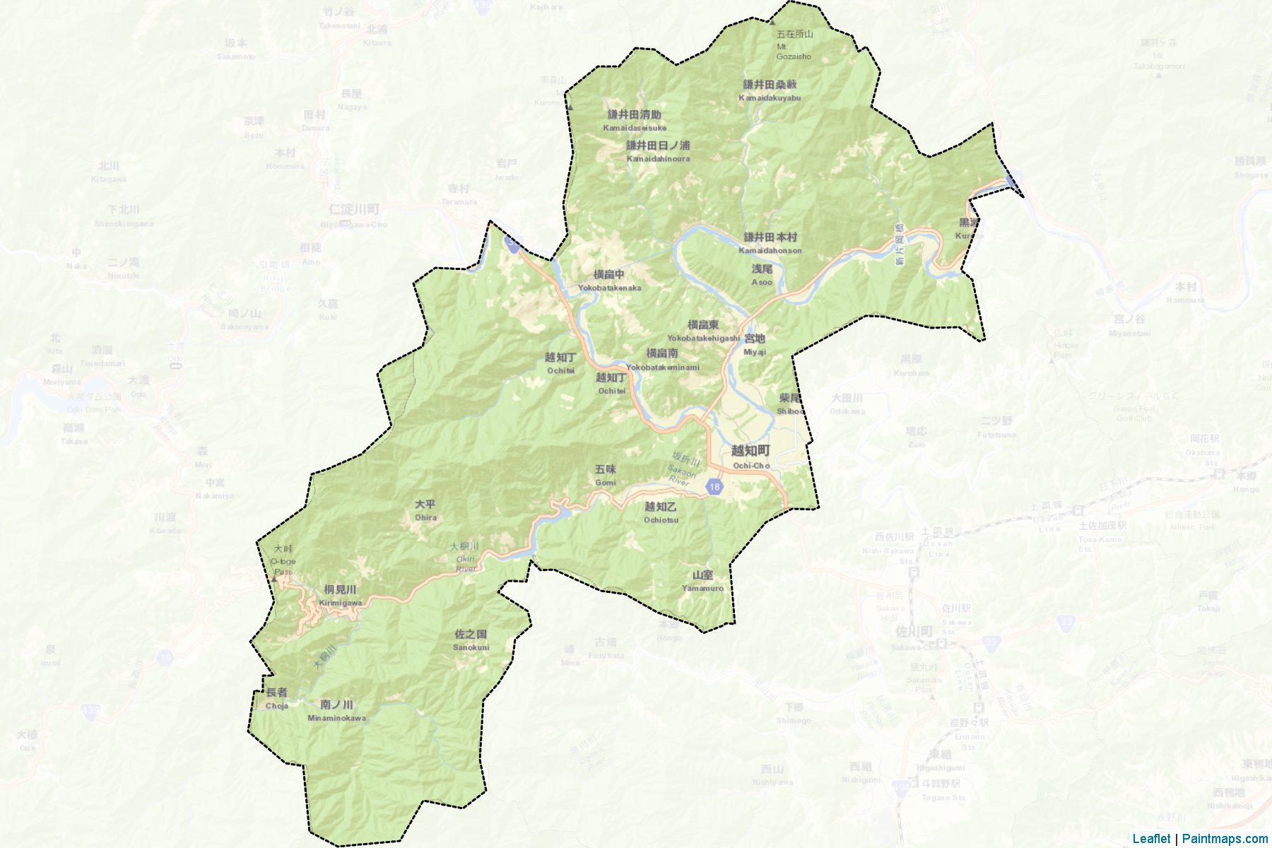 Ochi (Kochi Prefecture) Map Cropping Samples-2