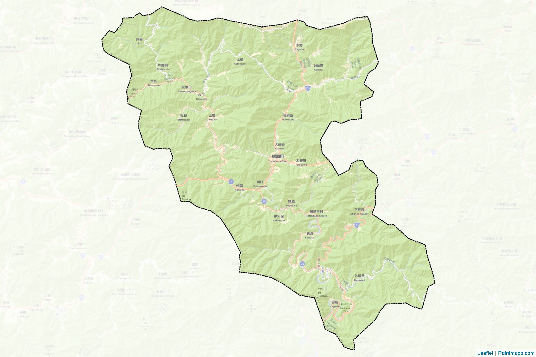 Yusuhara (Kochi Prefecture) Map Cropping Samples-2