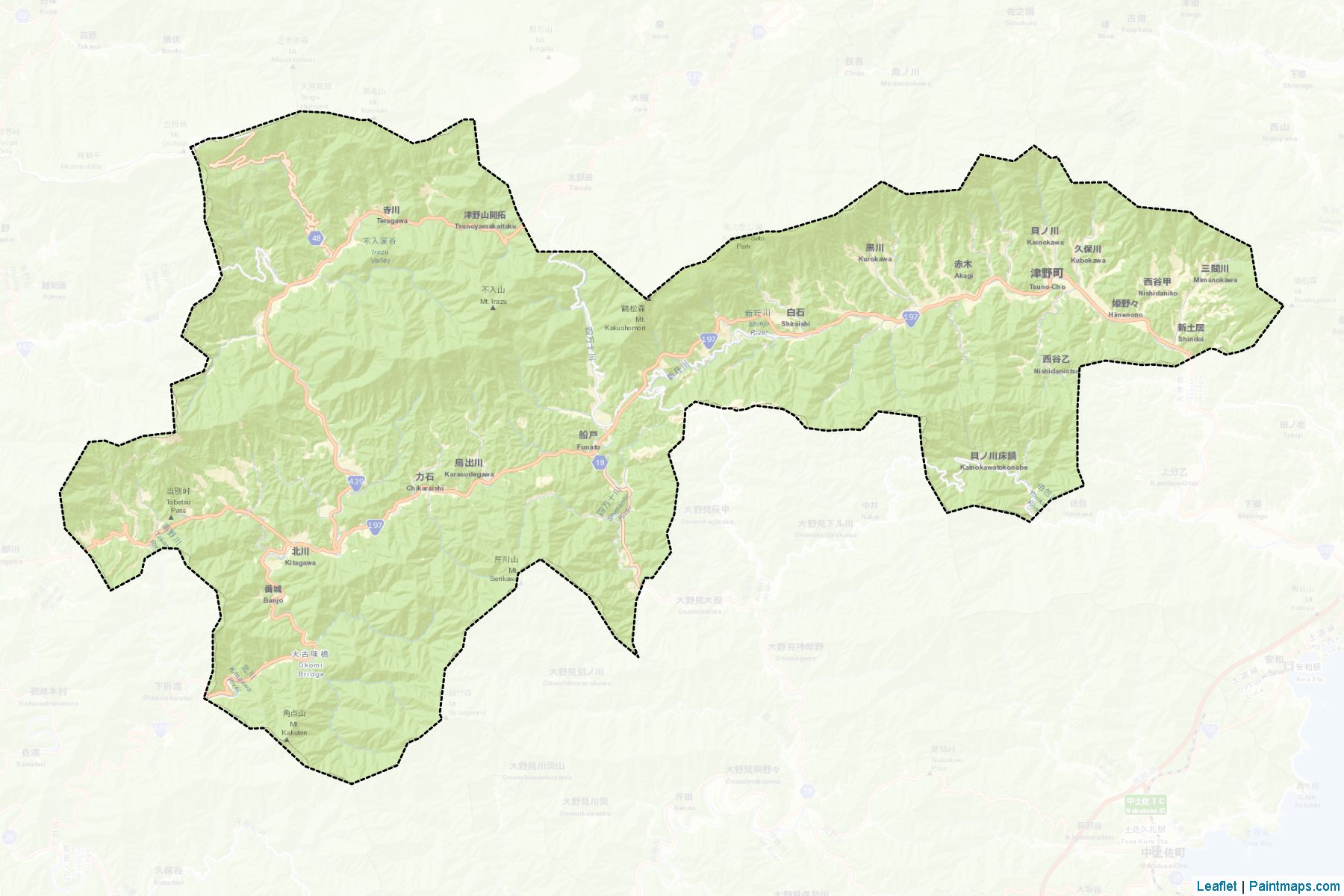 Muestras de recorte de mapas Tsuno (Kochi)-2