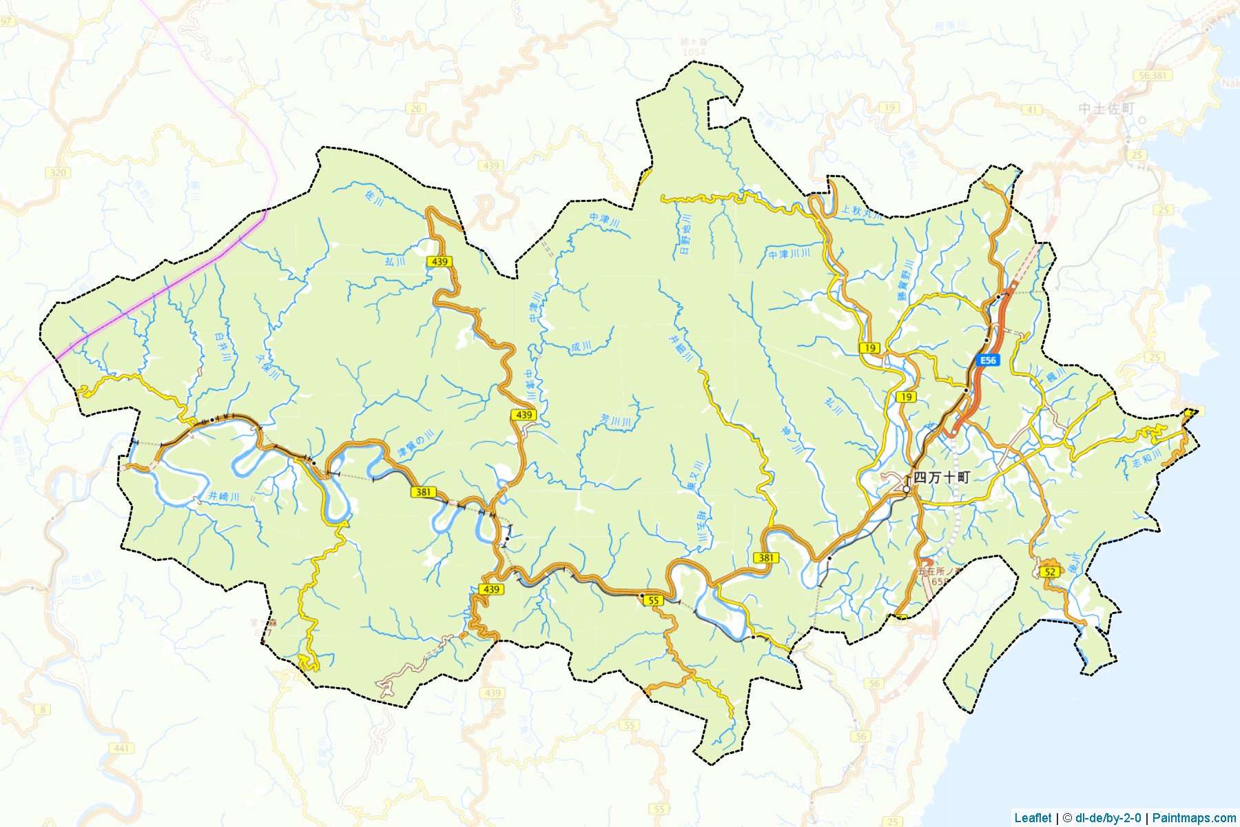 Shimanto (Kochi Prefecture) Map Cropping Samples-1